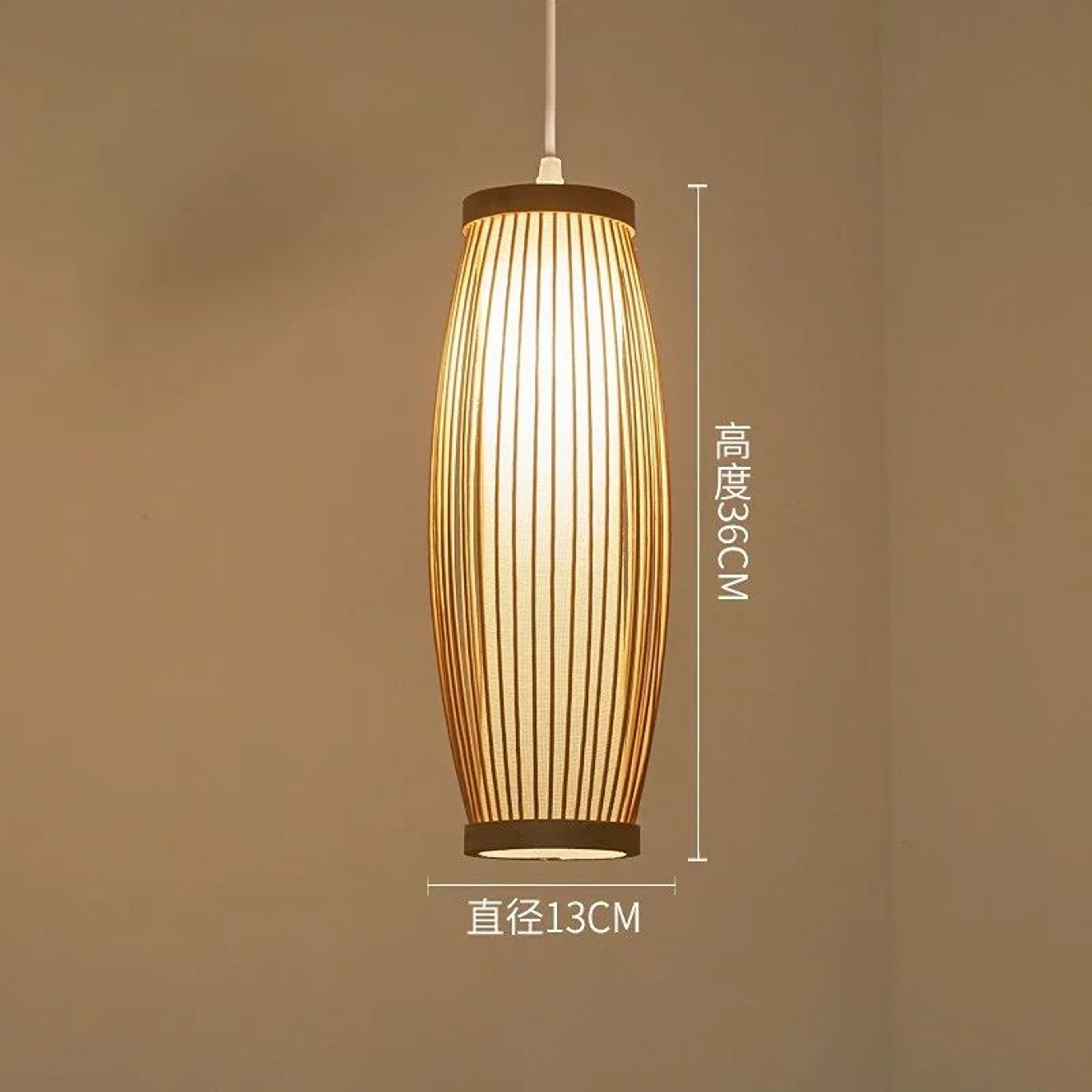 Handwoven Bamboo Pendant Light  Chinese Wicker Rattan Look Hanging Lamp For Restaurant Bedroom Stud 5