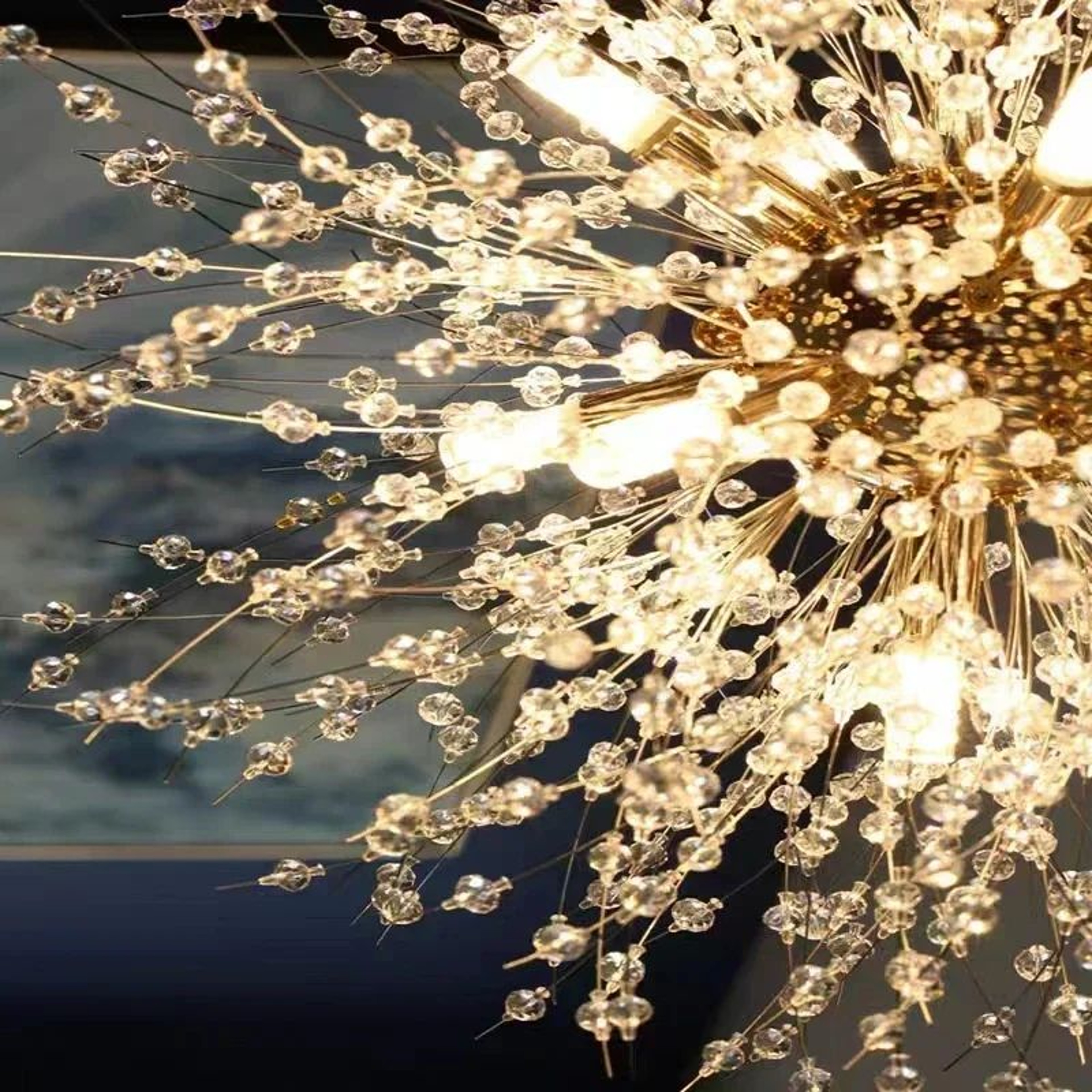 Dandelion Crystal Pendant Light  G9 Fireball Hanging Lamp In Gold Or Chrome For Living Room Restaur 4