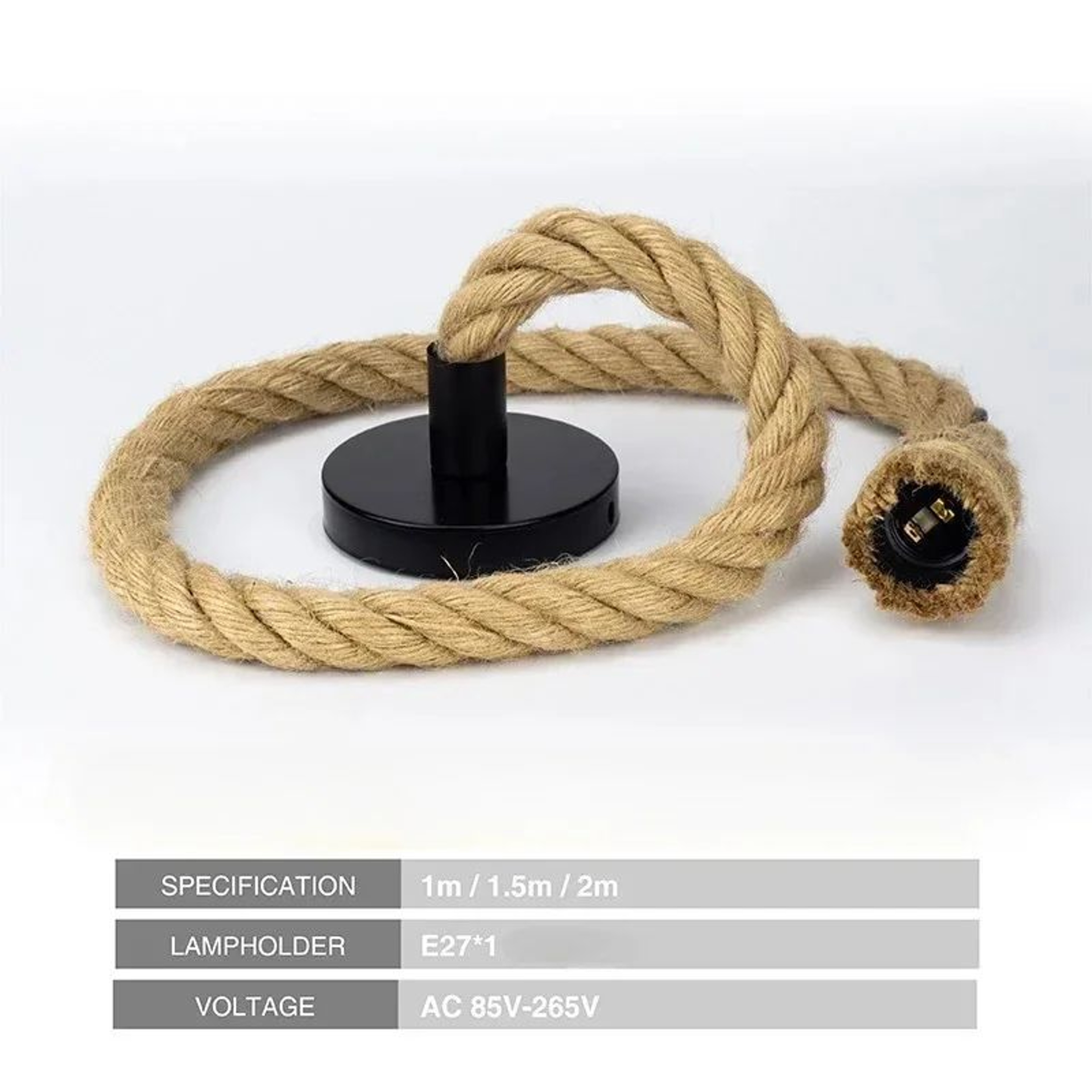Vintage Hemp Rope Pendant Light  Hand Knitted Single Or Double Head Hanging Lamp For Loft Dining Ro