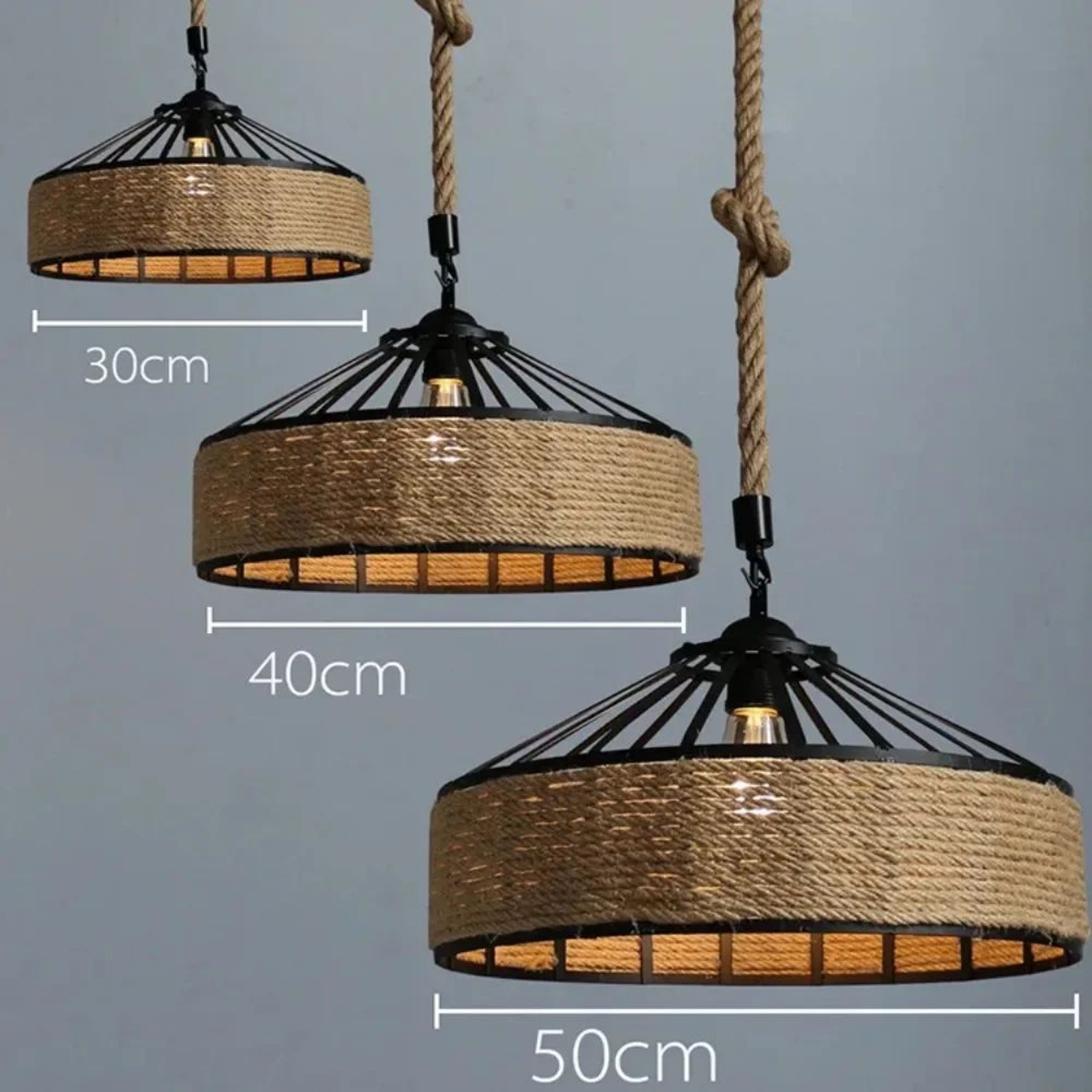 Retro Hemp Rope Pendant Light  Iron E27 Hanging Lamp In 1181 Or 1575 In For Restaurant Kitchen And