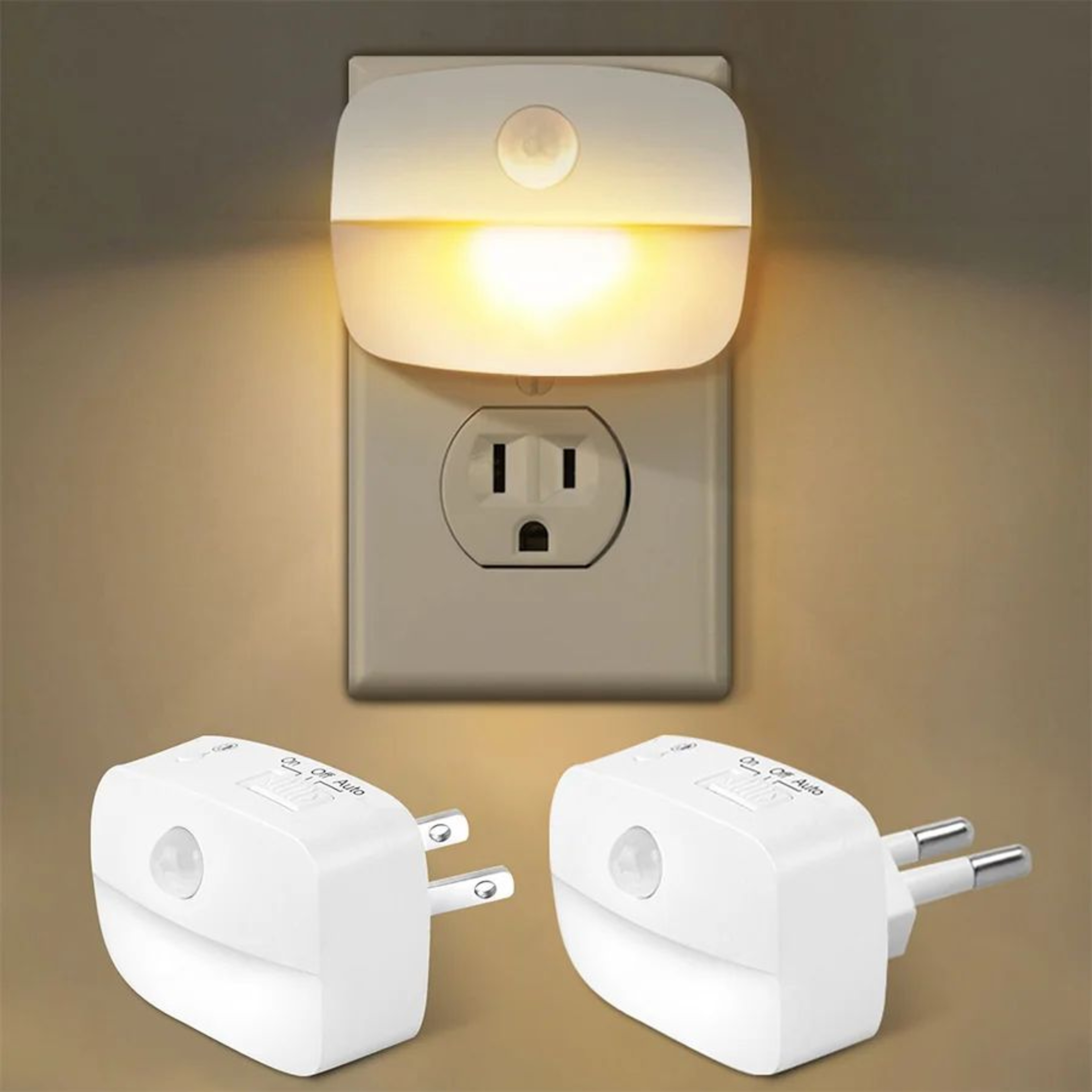 Plug In LED Motion Sensor Night Light  08 W PIR Lamp With Light Sensor  EU Or US Plug For Bedroom H 0