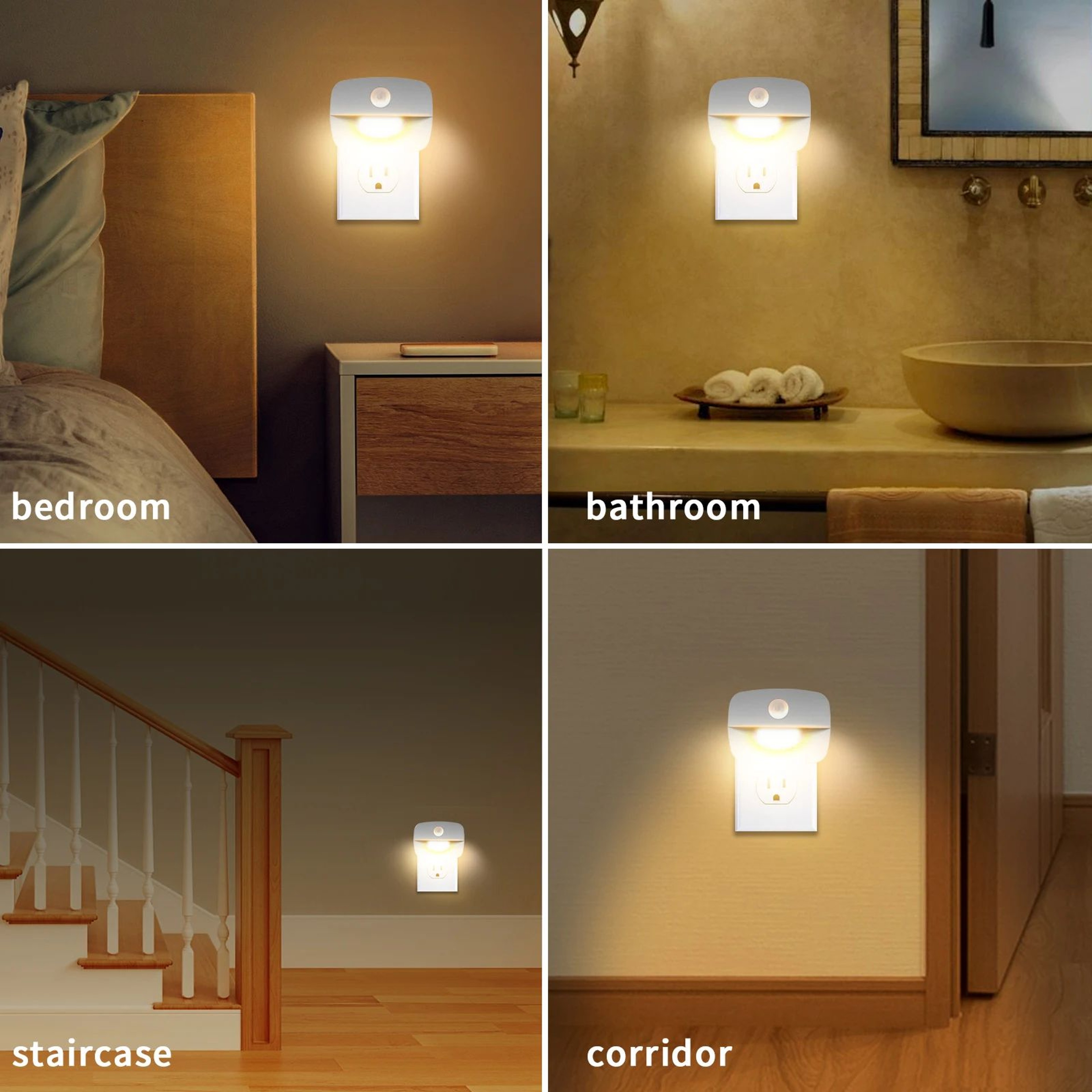 Plug In LED Motion Sensor Night Light  08 W PIR Lamp With Light Sensor  EU Or US Plug For Bedroom H 5