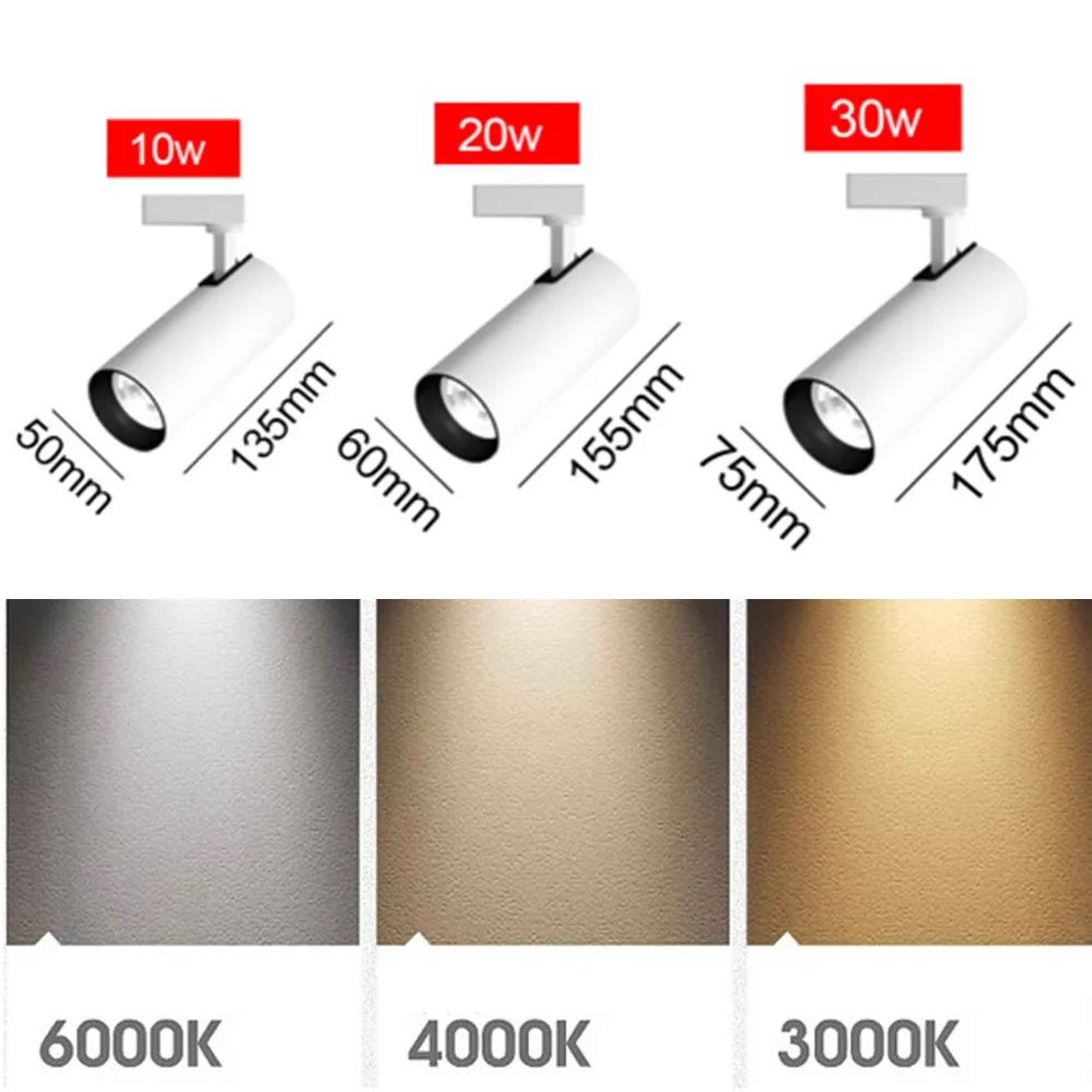 LED Track Spotlight  10 W 20W Or 30W Ceiling Rail Light For Living Room Kitchen Bedroom And Clothin 6