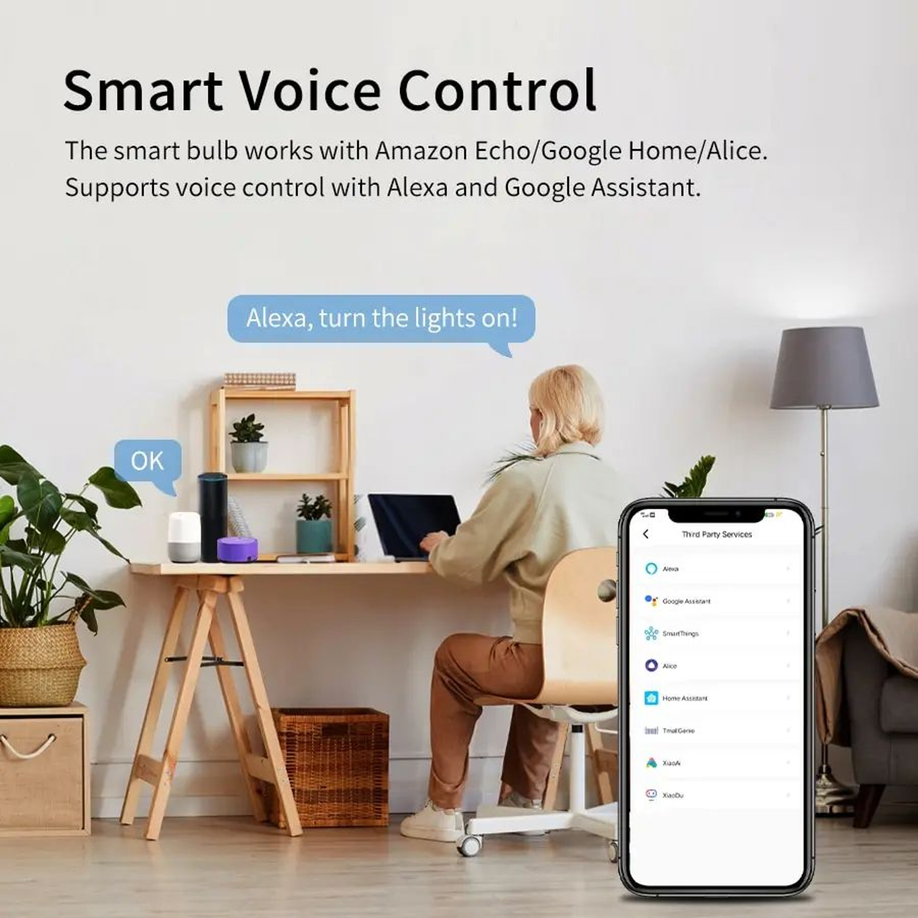 WiFi Smart E27 LED Bulb  Dimmable RGB Warm And Cool White Light With Voice App Timer  Group Control 1