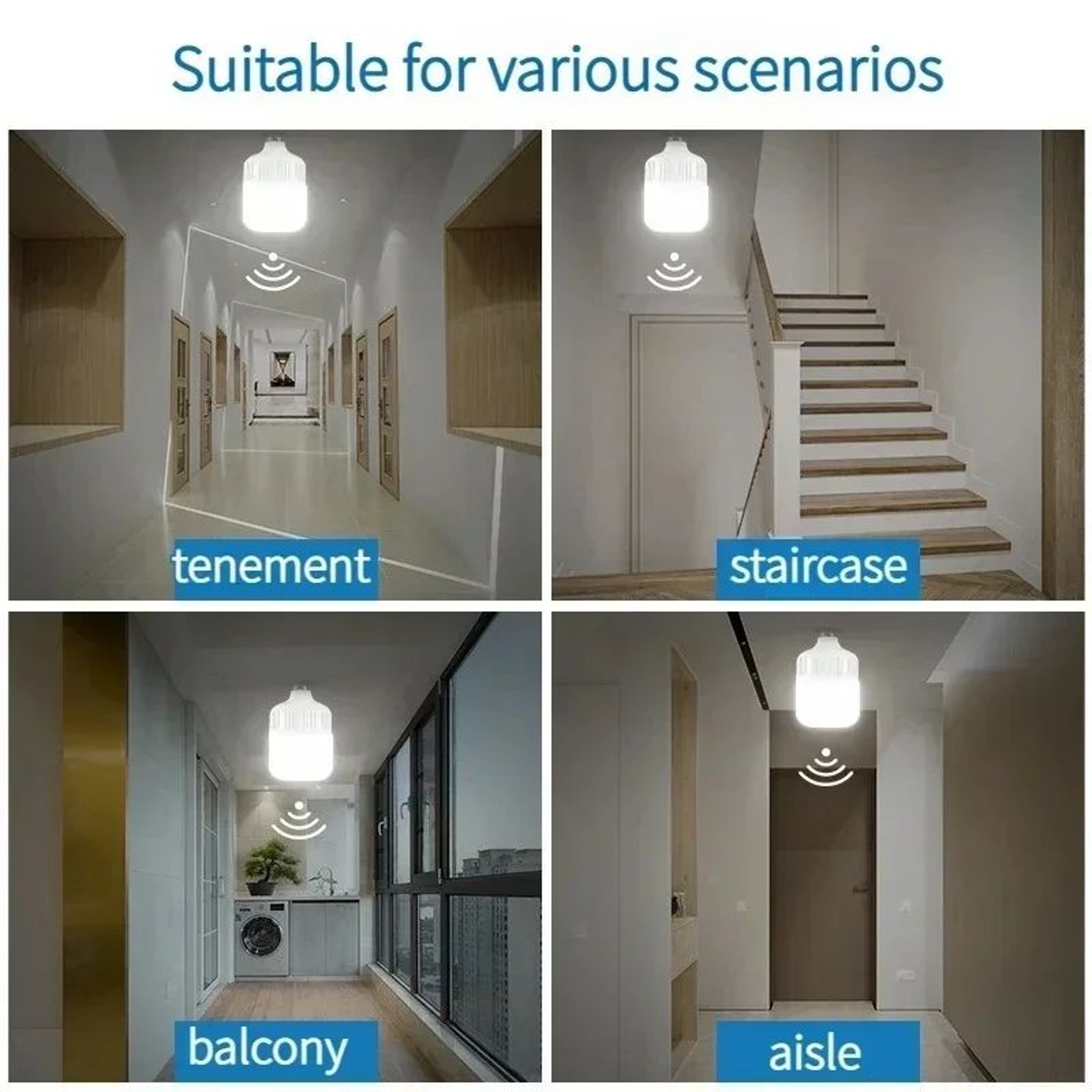 E27 Sensor LED Bulb  65 W 220V Cool White 6500K Automatic Night Light For Warehouse Hallway  Home U 4