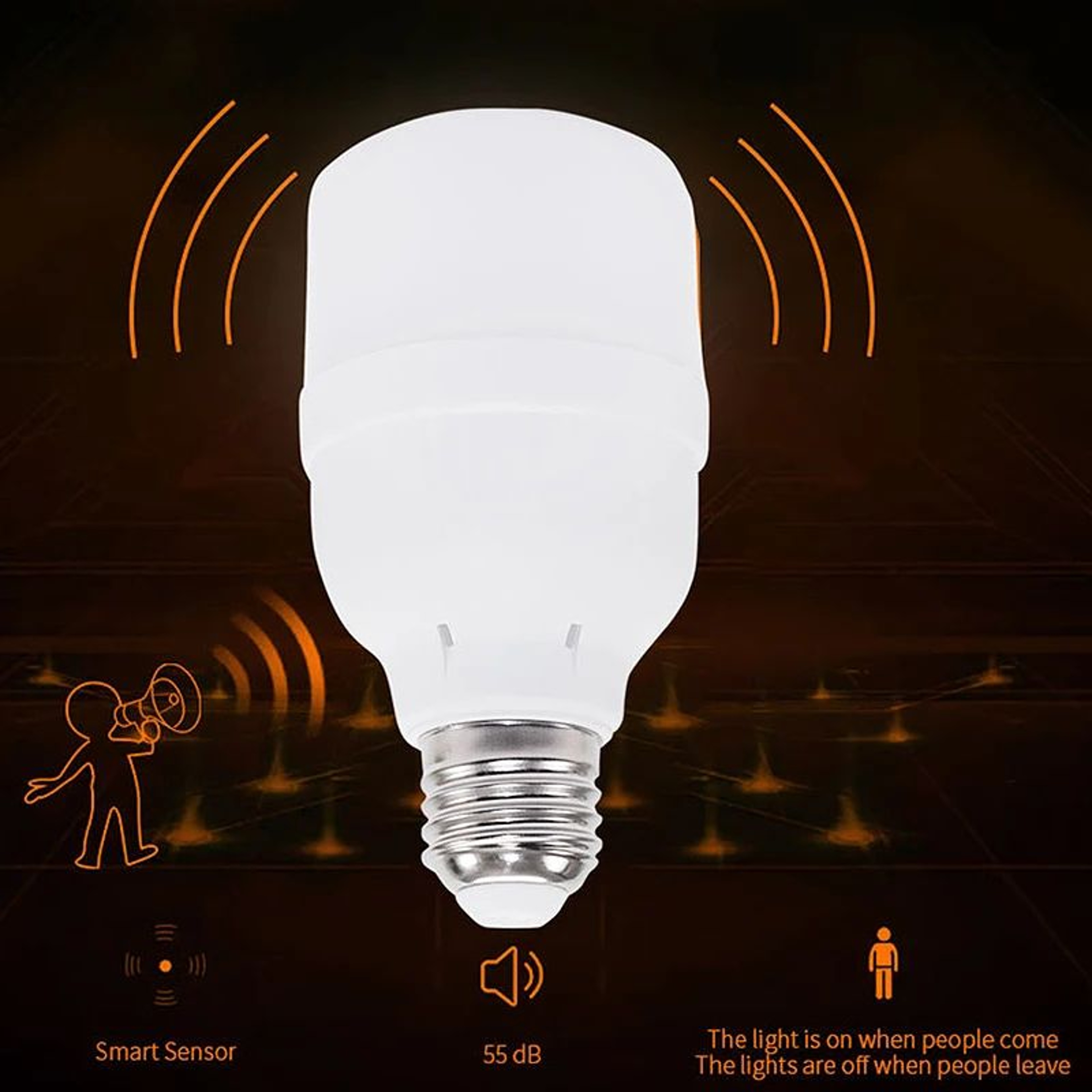 E27 Sensor LED Bulb  65 W 220V Cool White 6500K Automatic Night Light For Warehouse Hallway  Home U 0