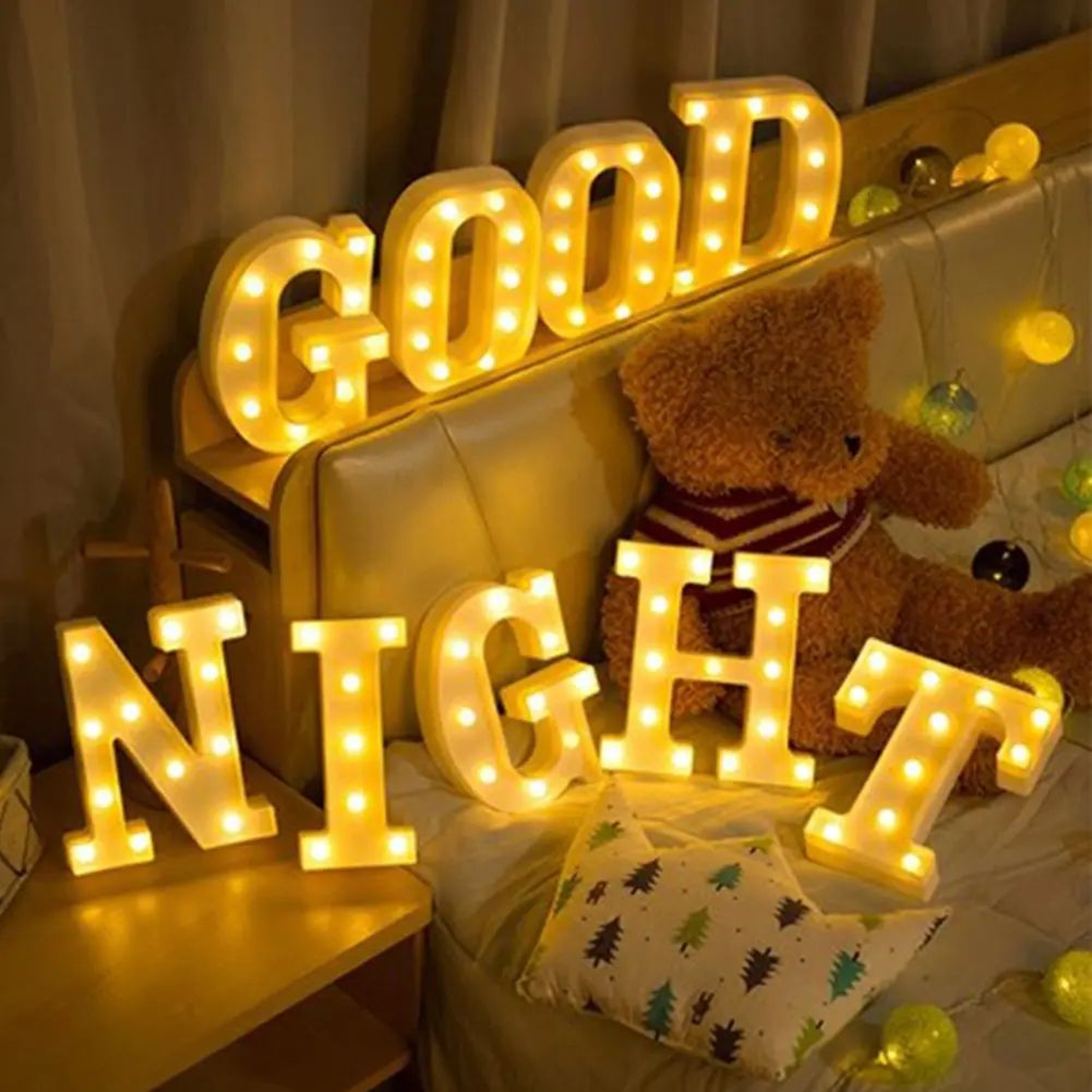 LED Letter  Number Light  866 In Warm White Battery Operated Marquee Lamp For Wedding Birthday And  1