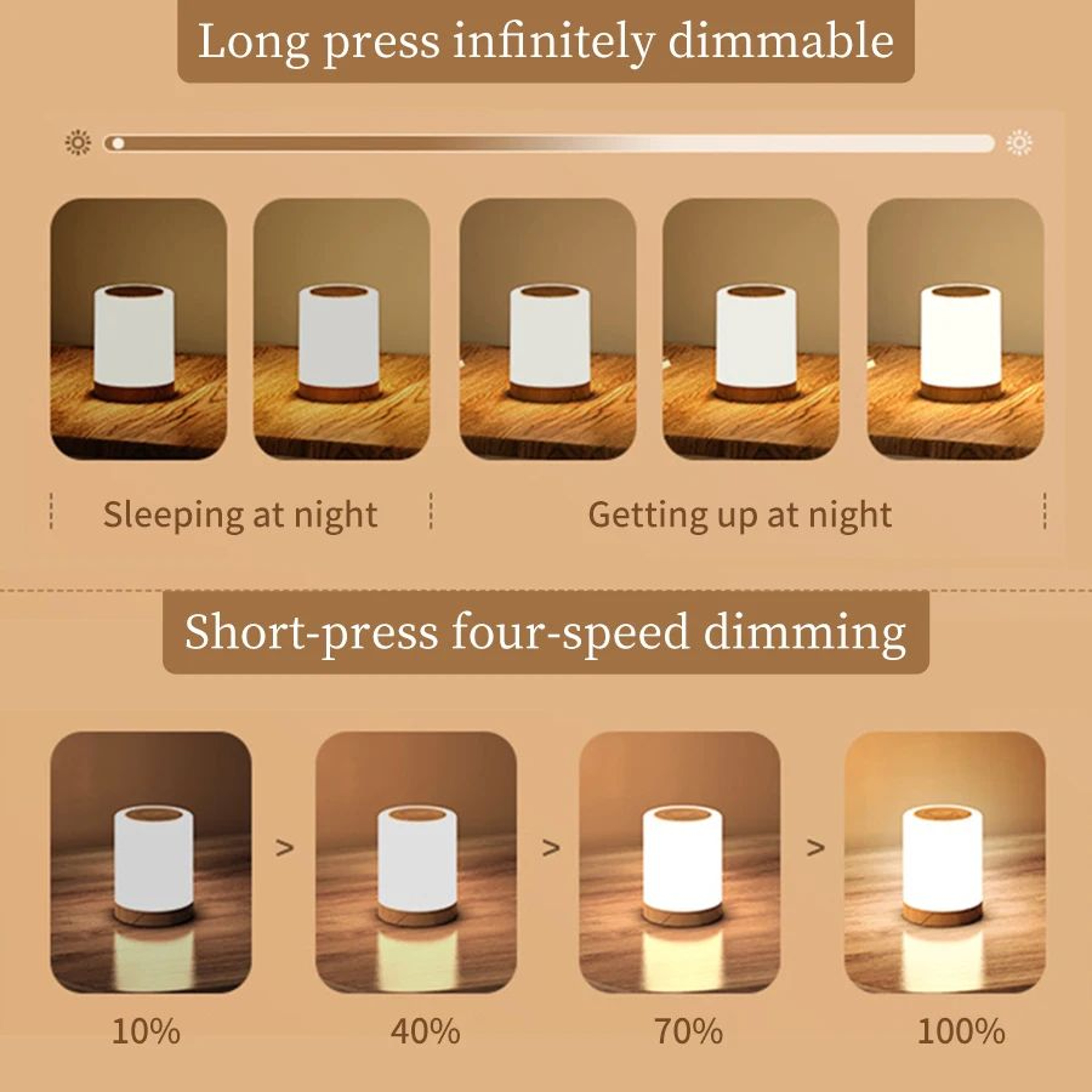 Rechargeable Touch Table Lamp  Dimmable RGB  Warm White LED Night Light For Bedroom Bedside Living  1