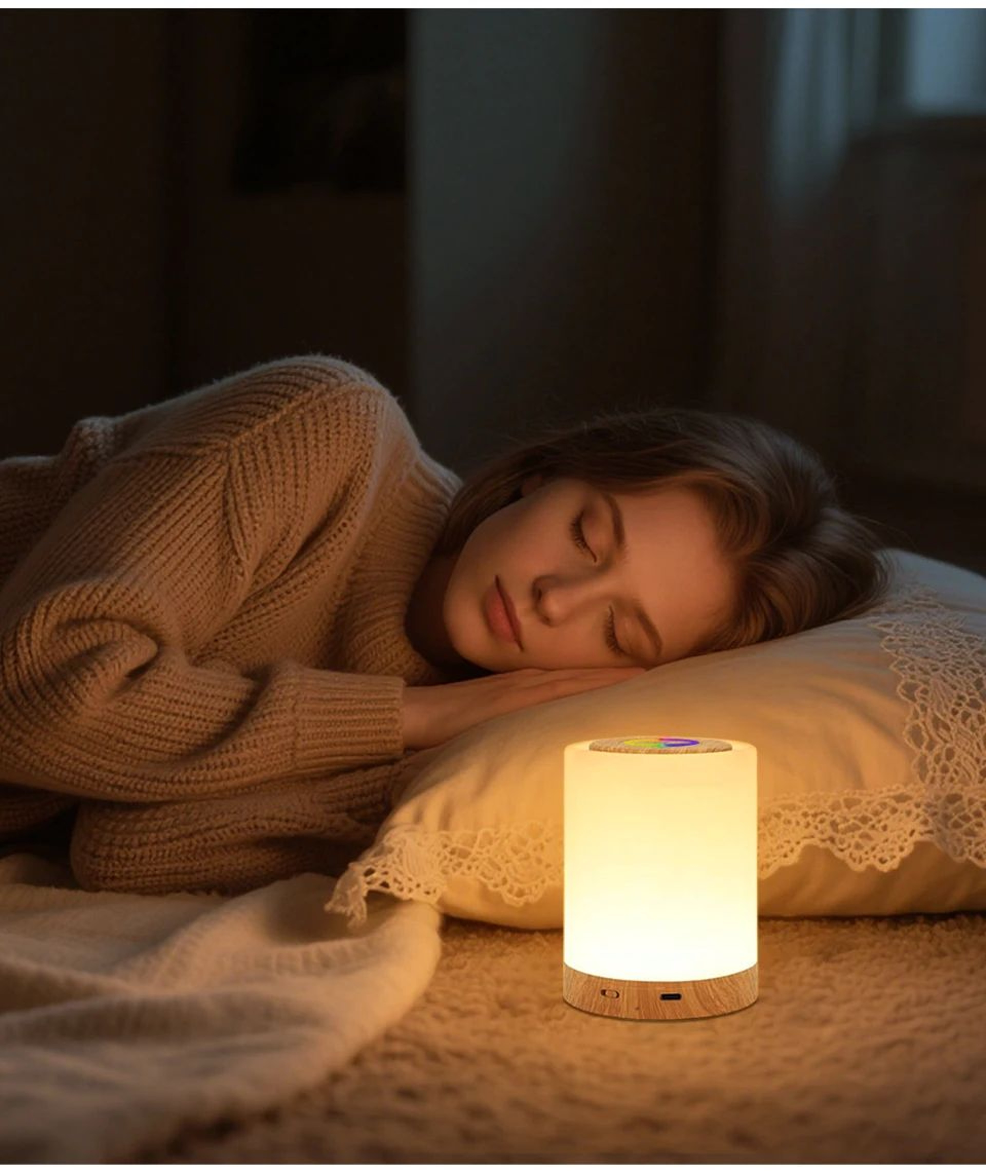 Rechargeable Touch Table Lamp  Dimmable RGB  Warm White LED Night Light For Bedroom Bedside Living  20