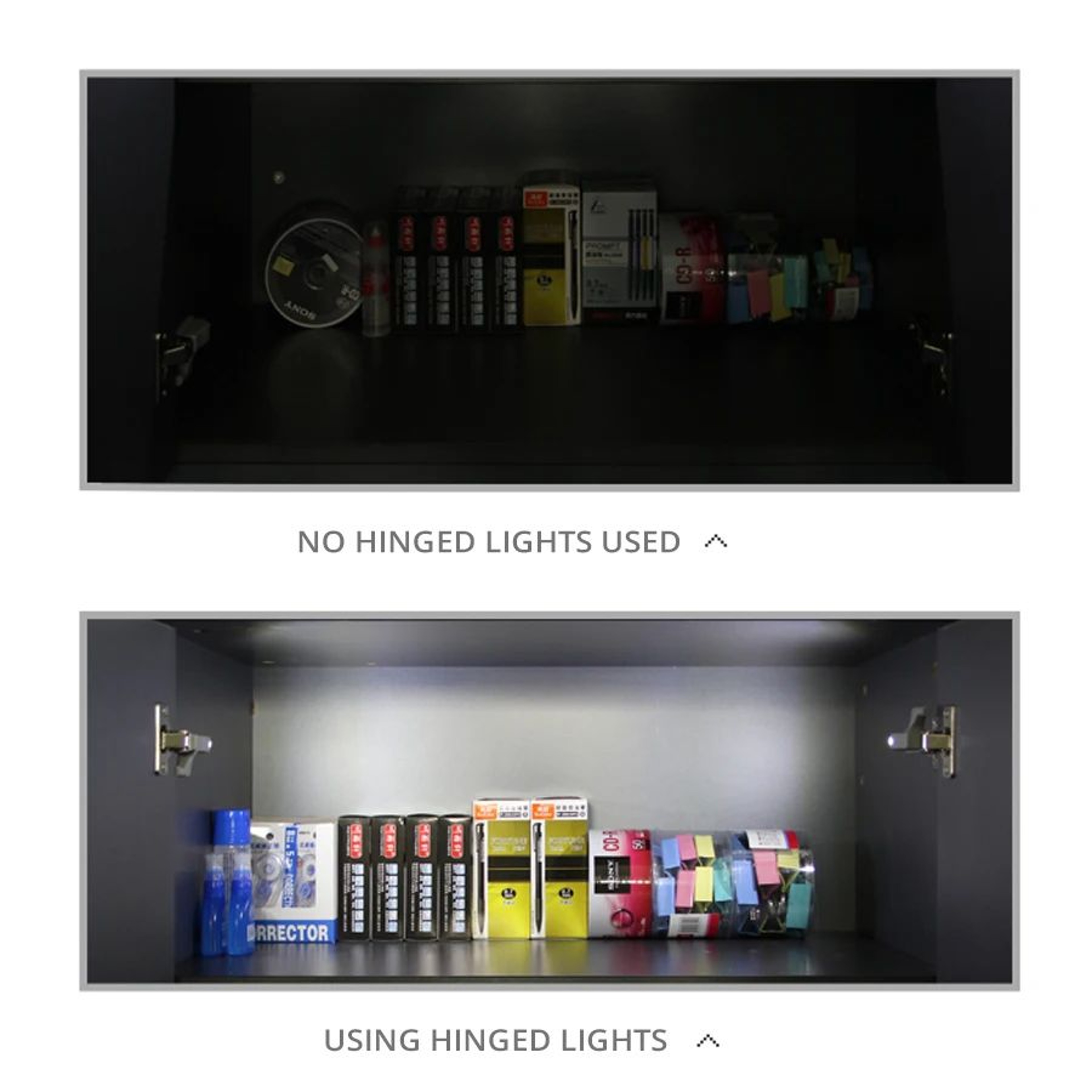 10pcs LED Cabinet Hinge Lights  Cool White Battery Powered Automatic Sensor Lamps For Kitchen Cupbo 4