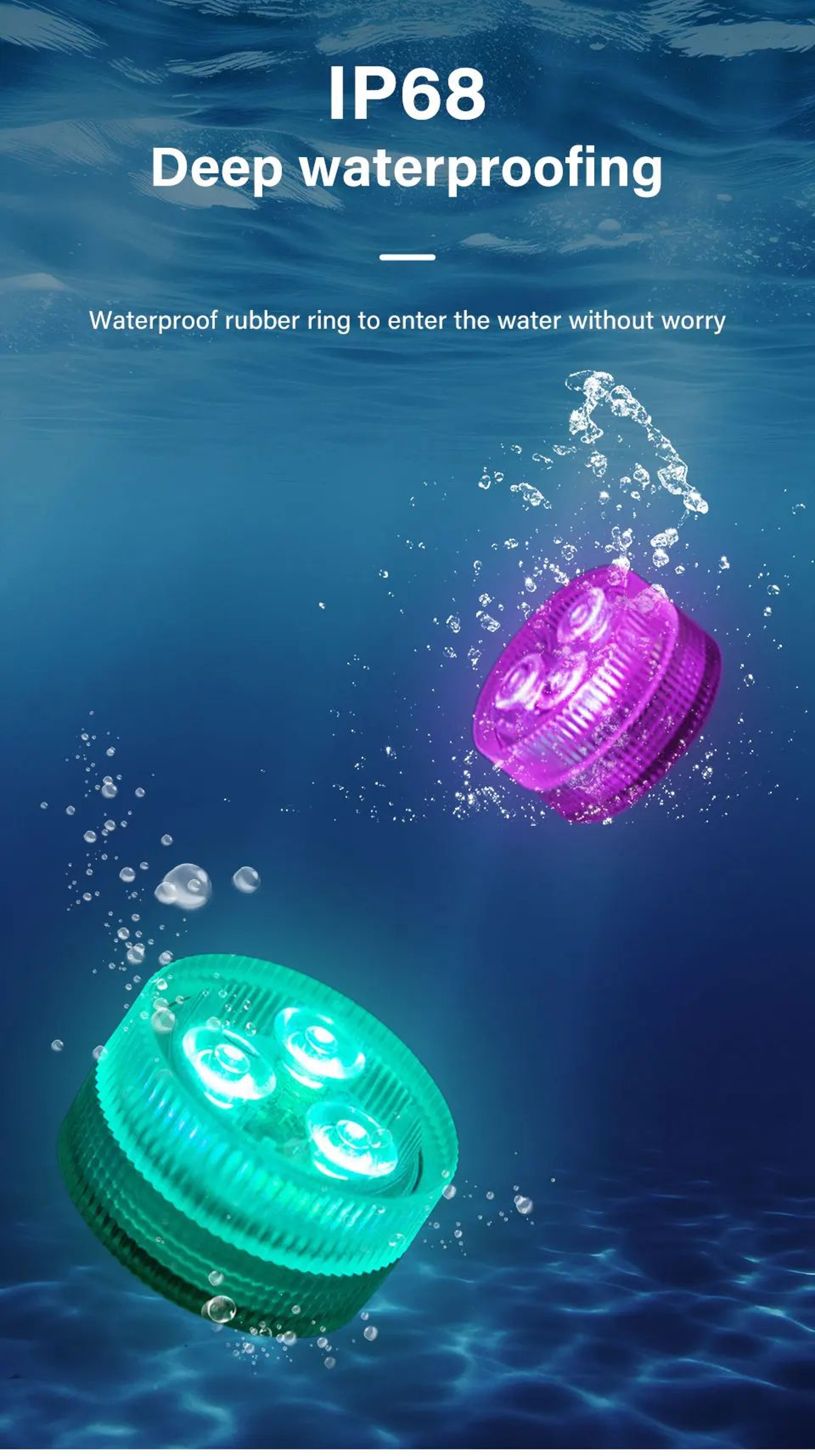 Submersible RGB LED Tea Lights  Battery Powered Underwater Lamps With Remote For Vases Fish Tanks A 7