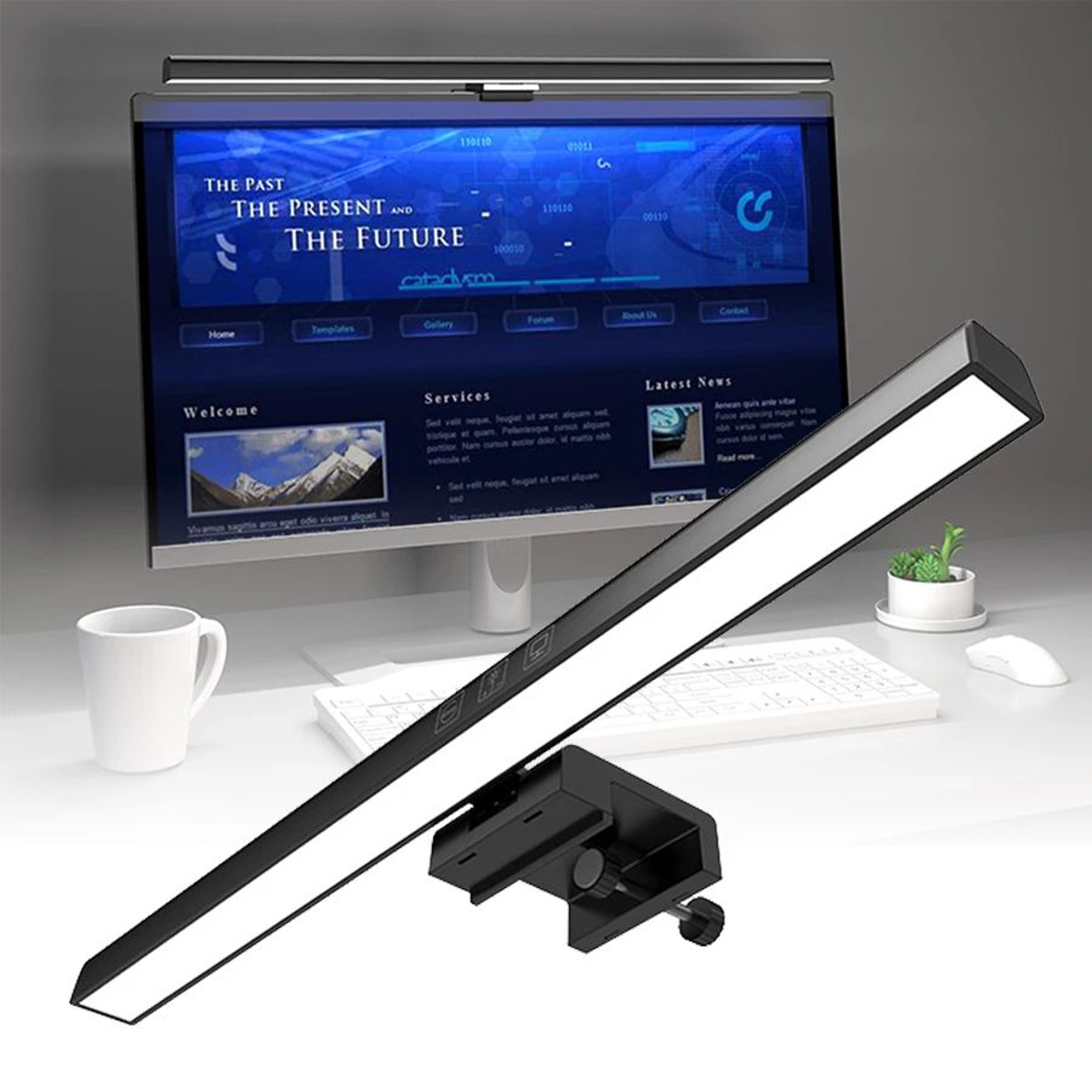 LED Monitor Light Bar  USB Desk Lamp With Touch Control Stepless Dimming 3 Color Temperatures And T 0