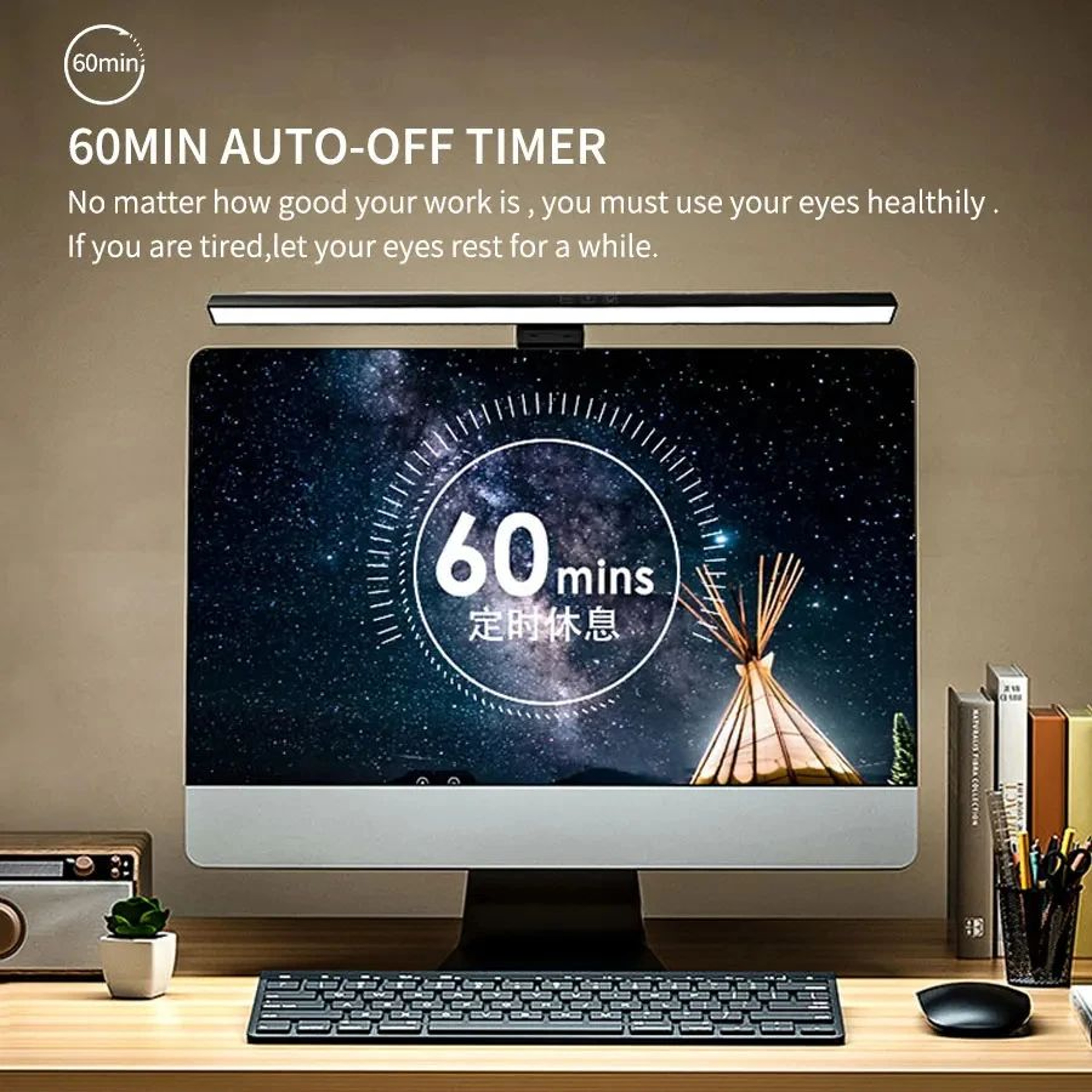 LED Monitor Light Bar  USB Desk Lamp With Touch Control Stepless Dimming 3 Color Temperatures And T 3