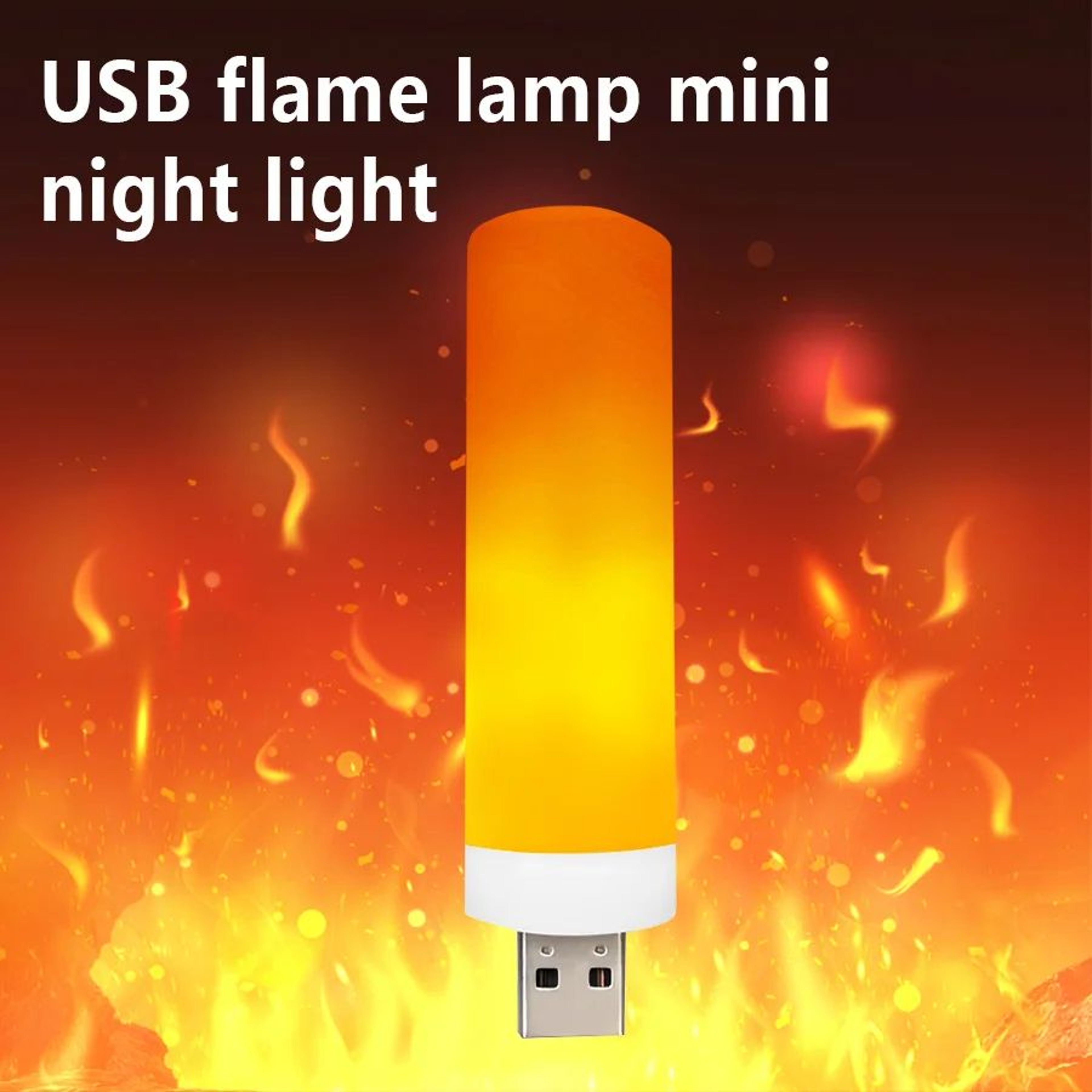 USB LED Flame Effect Bulb  2W Flickering Yellow Night Light For Cozy Bedroom Decor Party Displays A 2