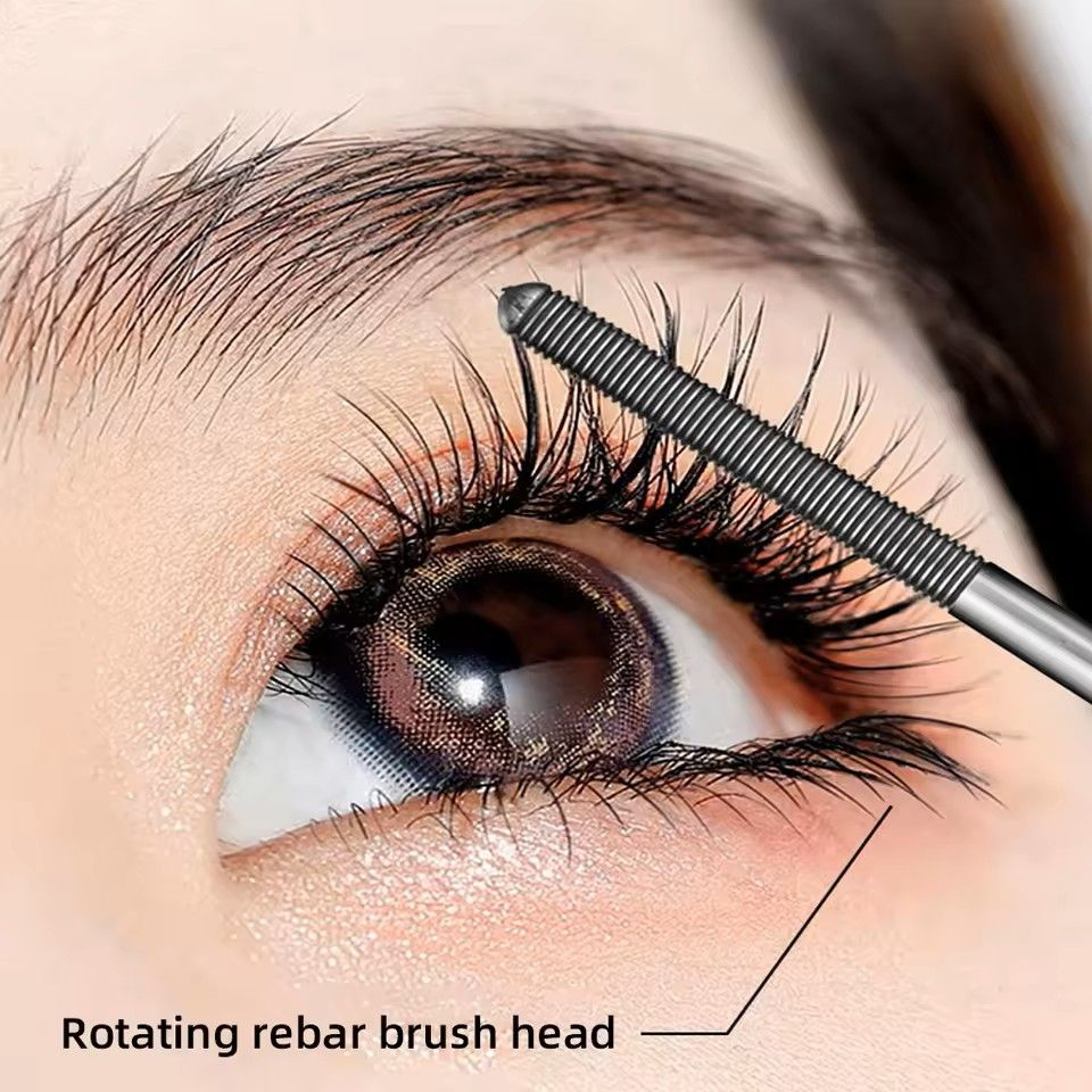 Metal Iron Waterproof Silk Fiber Mascara  Long Black Curling  NonClumping Lash Extension Effect 1