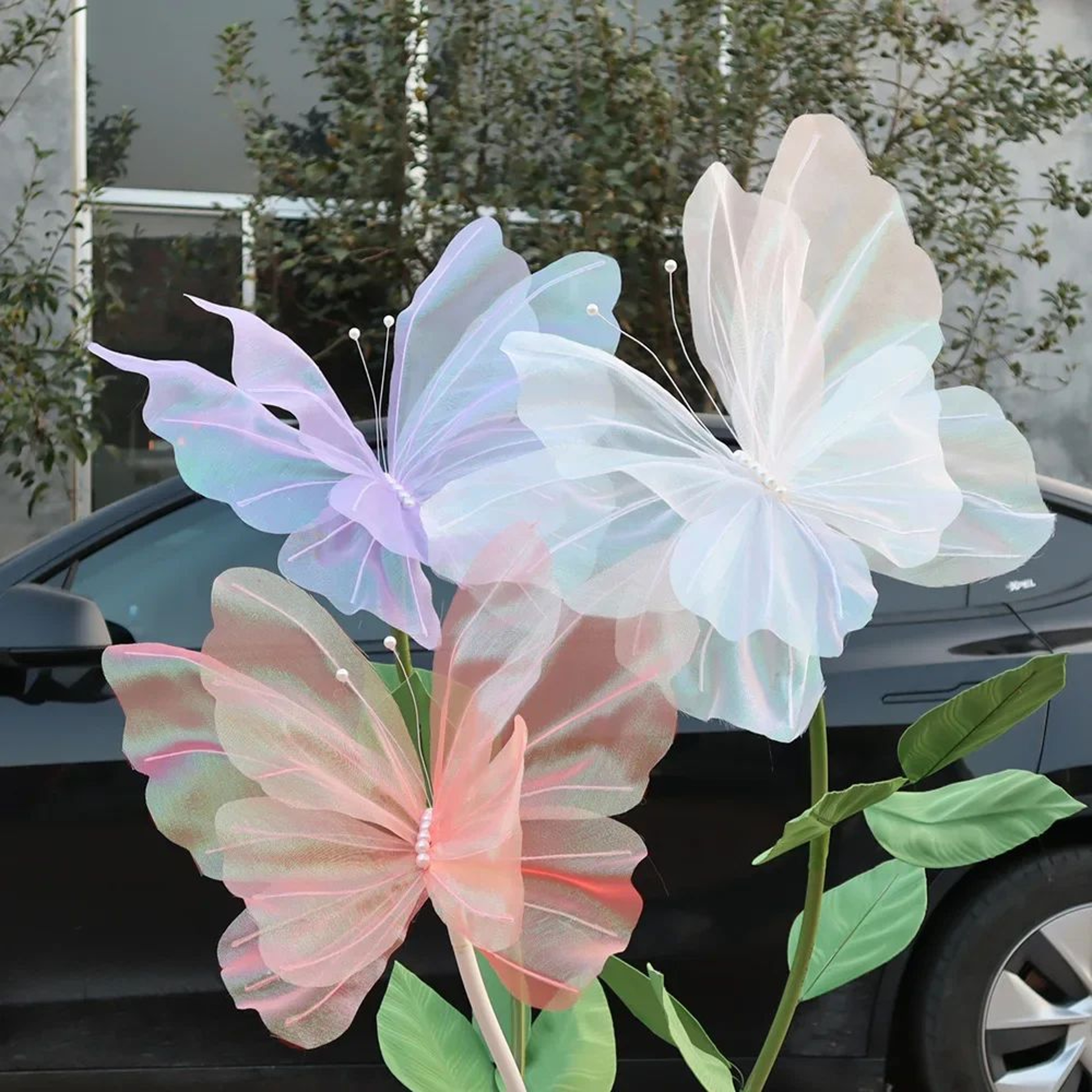 50cm 3D Simulation Butterfly  Large Hanging Gauze Decoration For Weddings Festivals  Outdoor Displa 0