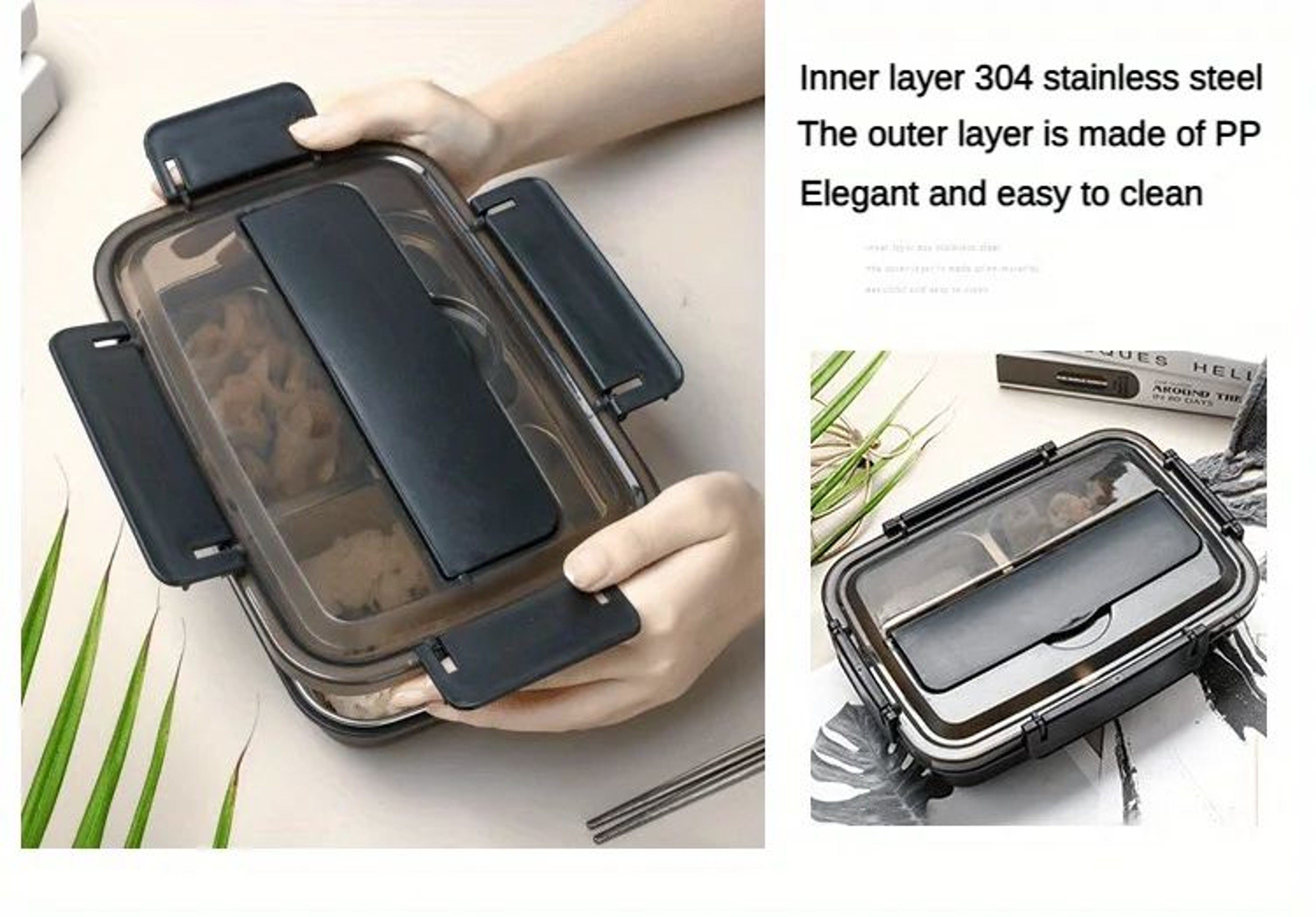 Leak Proof Stainless Steel Lunch Box  Durable 3 Or 4 Compartment Bento Container For Students And O 9