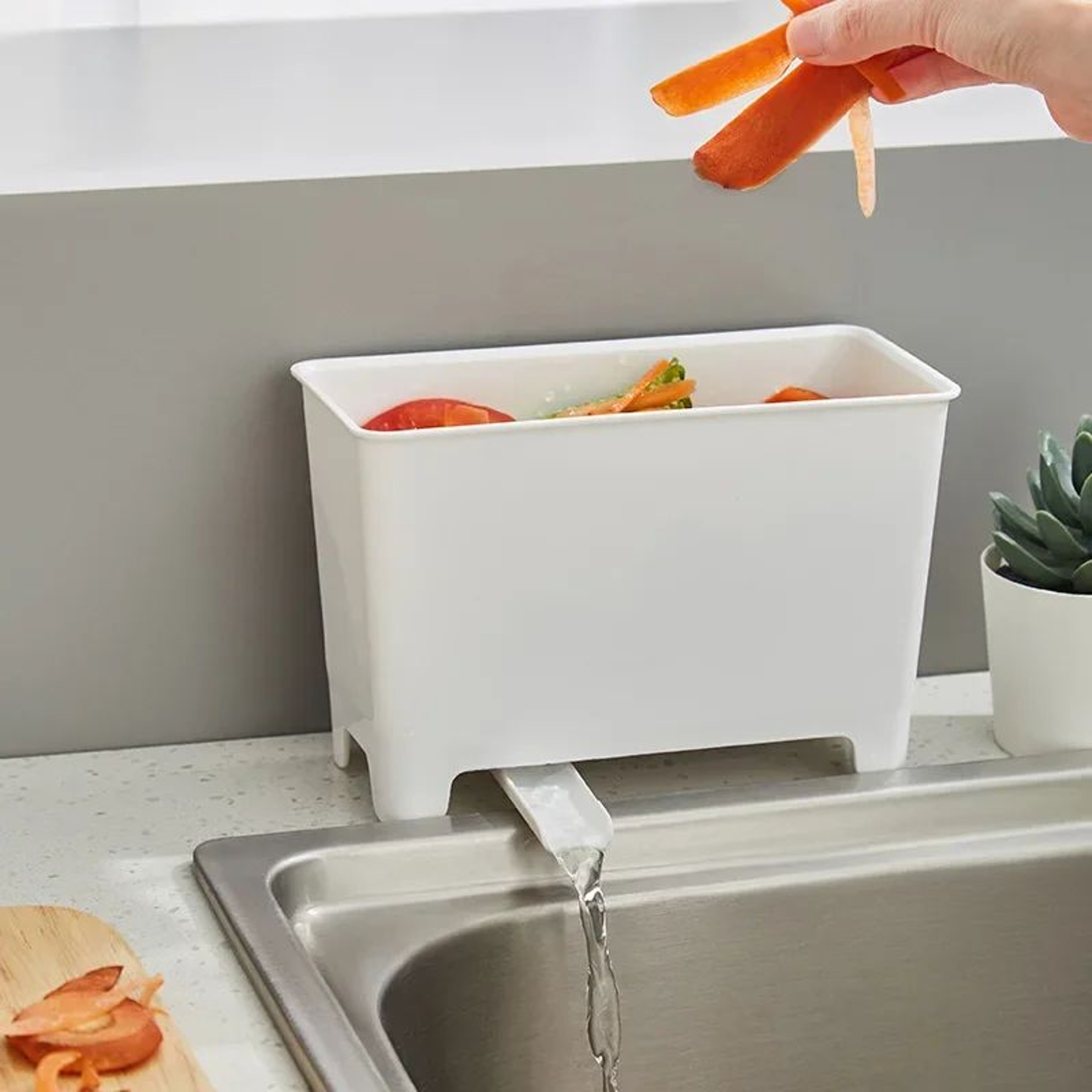 Kitchen Waste Bin With Filter  SinkSide Food Residue And Soup Strainer Recycling Container 1
