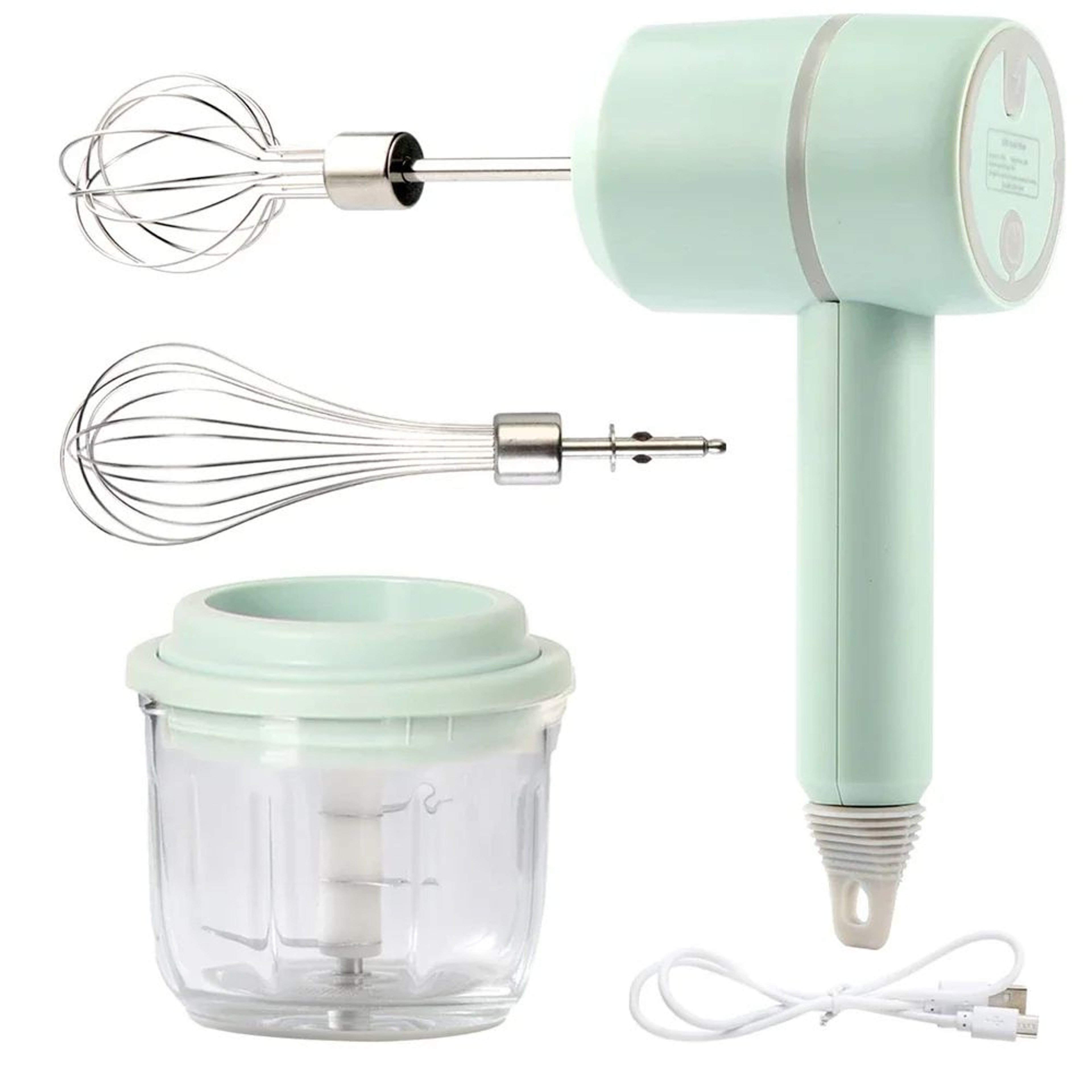 Electric Portable Food Processor Set  Hand Mixer Milk Frother Egg Beater And Baking Tool For Easy K 0