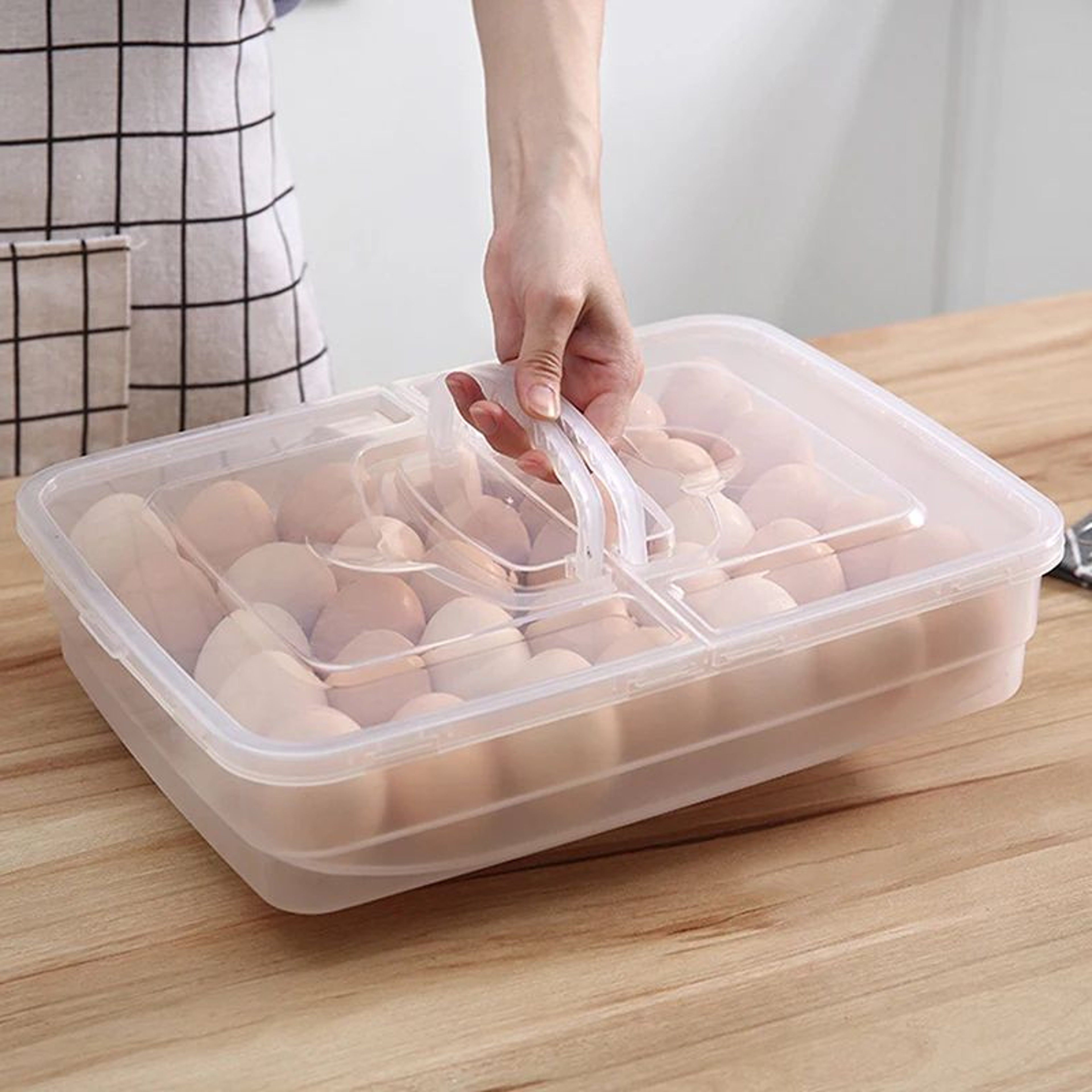 Egg Storage Box With Lid Refrigerator Egg Organizer Tray 0