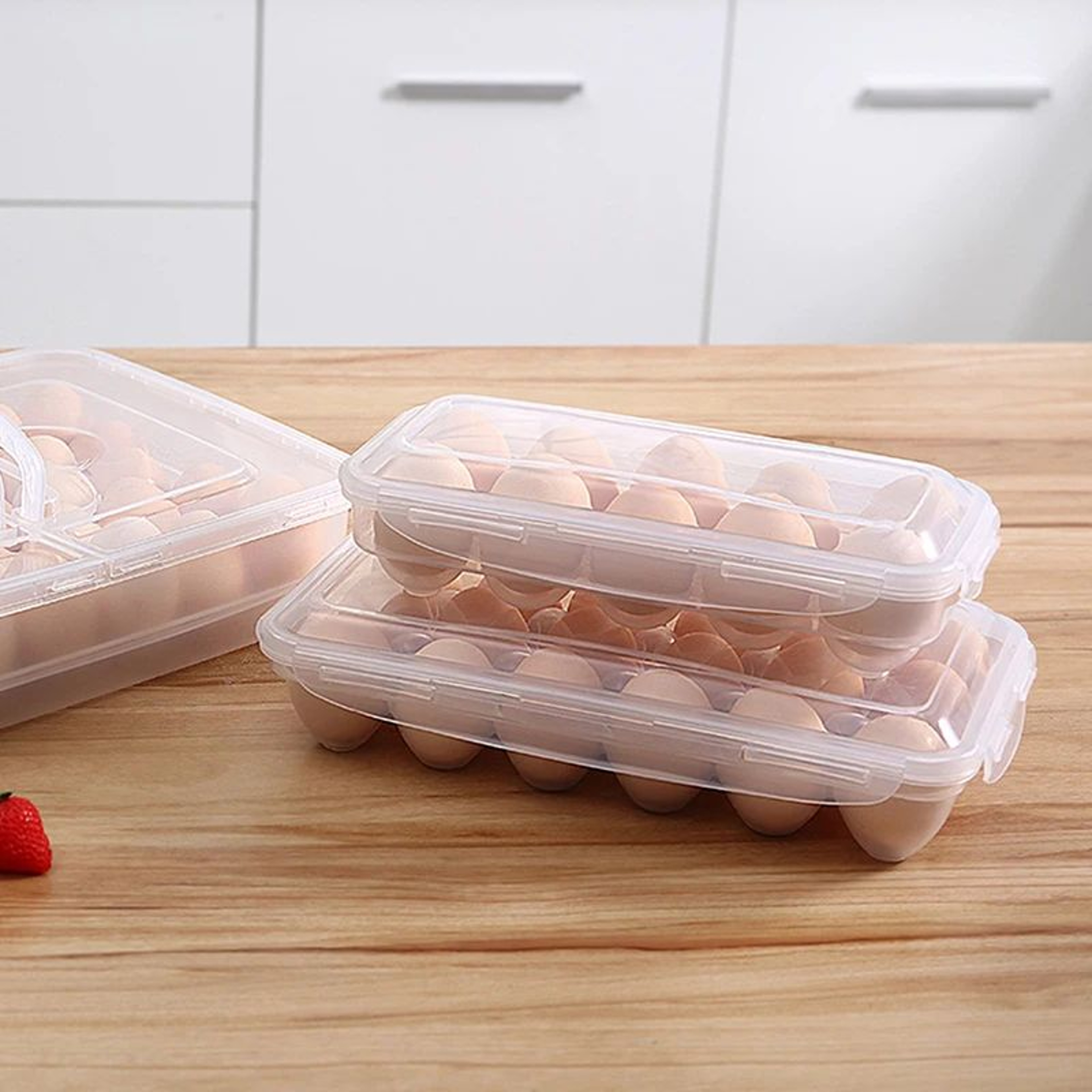 Egg Storage Box With Lid Refrigerator Egg Organizer Tray 3