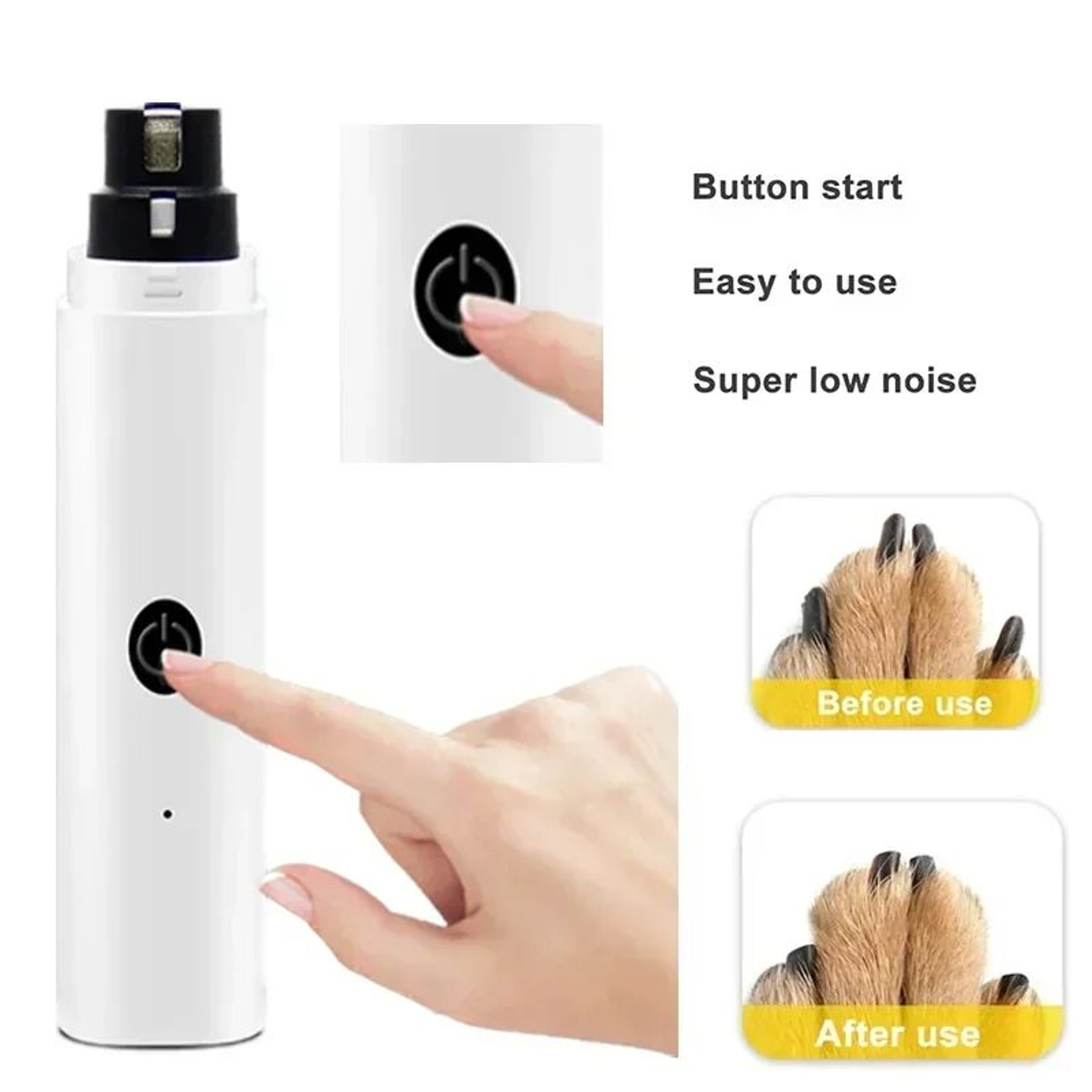 Electric Pet Nail Clippers Rechargeable Nail Grinder With LED Light For Dogs And Cats 8