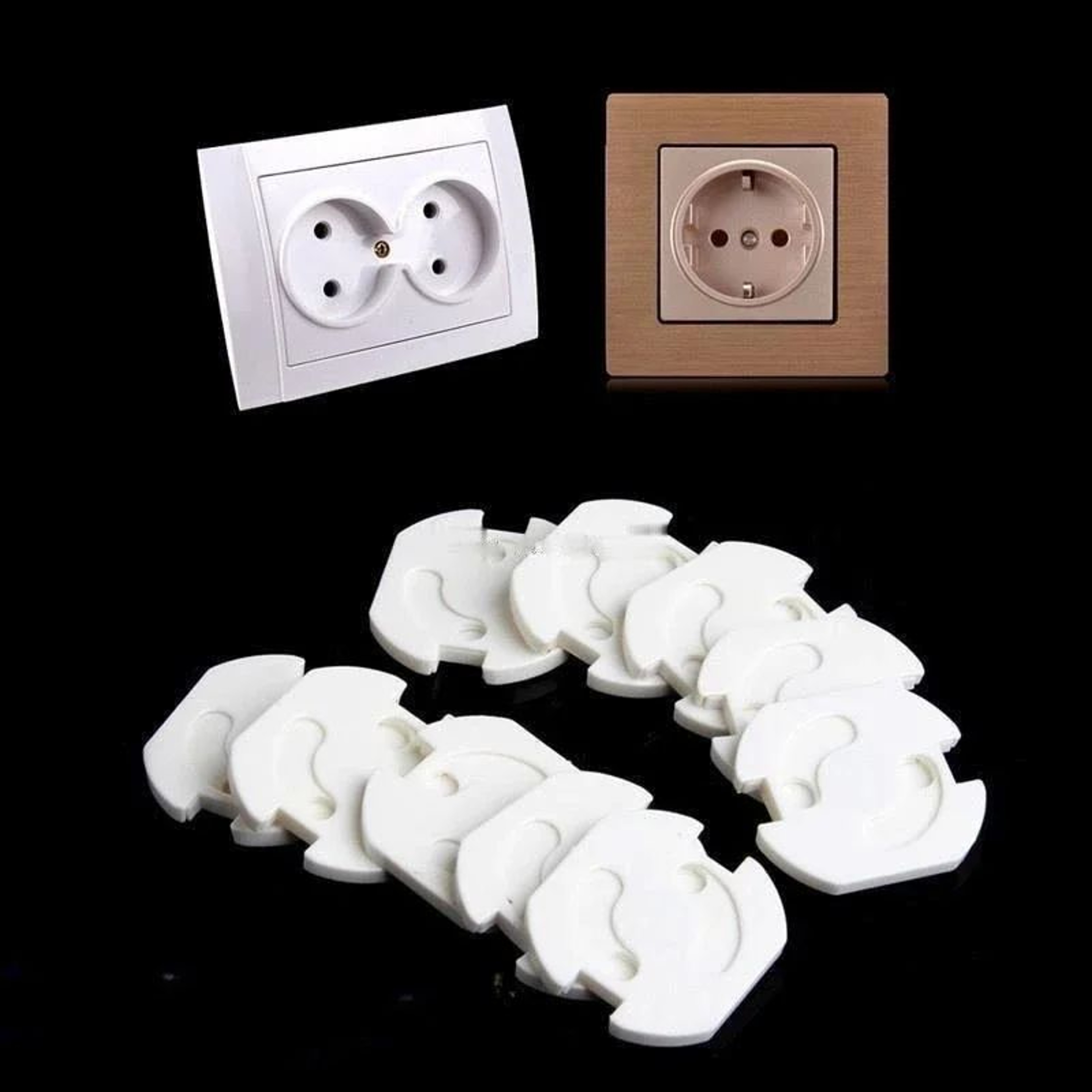 10Pack EU Power Socket Safety Guards  ChildProof Outlet Protectors With Rotating AntiElectric Shock 0