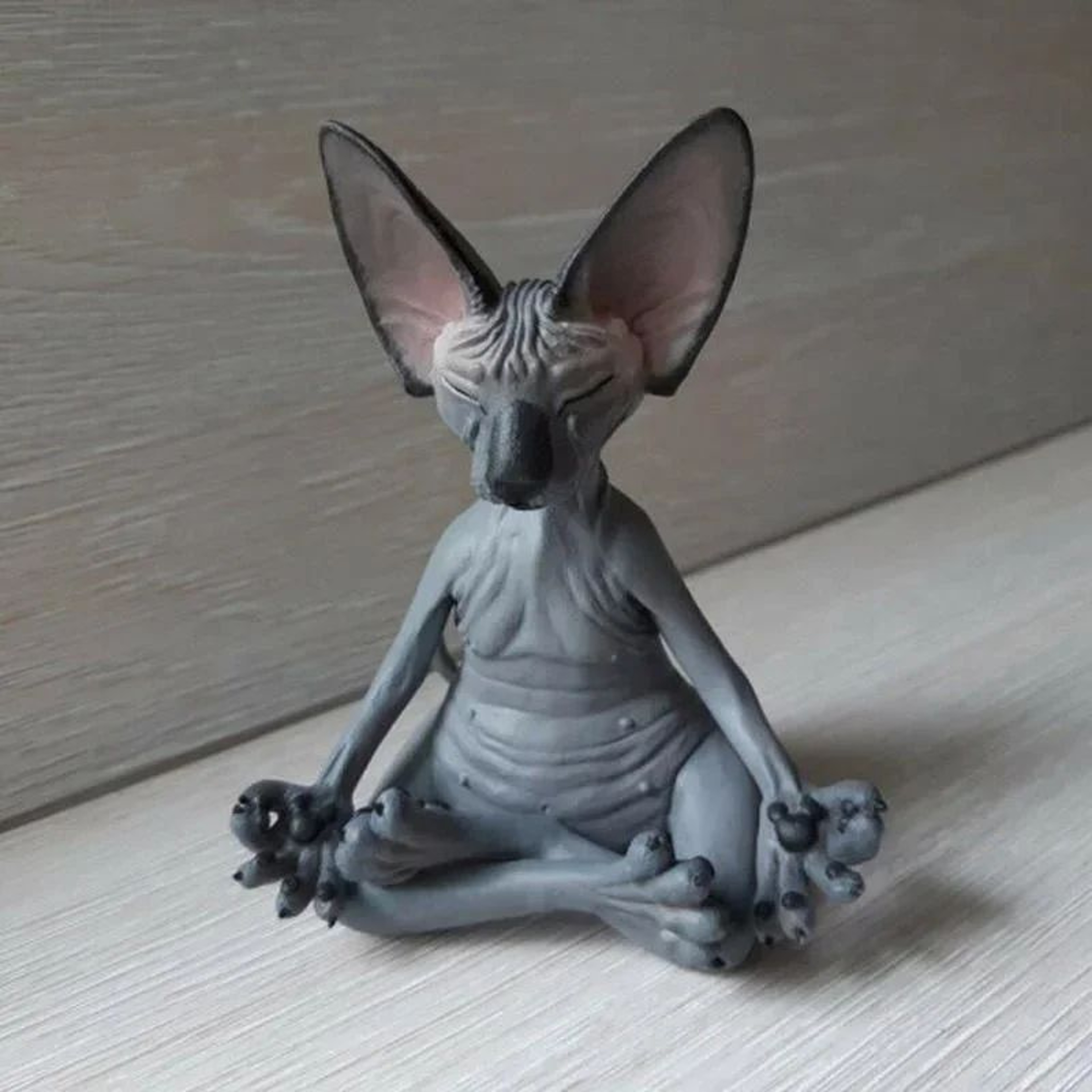 Whimsical Sphynx Buddha Cat Figurine  Meditation Yoga Happy Cat Sculpture For Home  Garden Decor 0