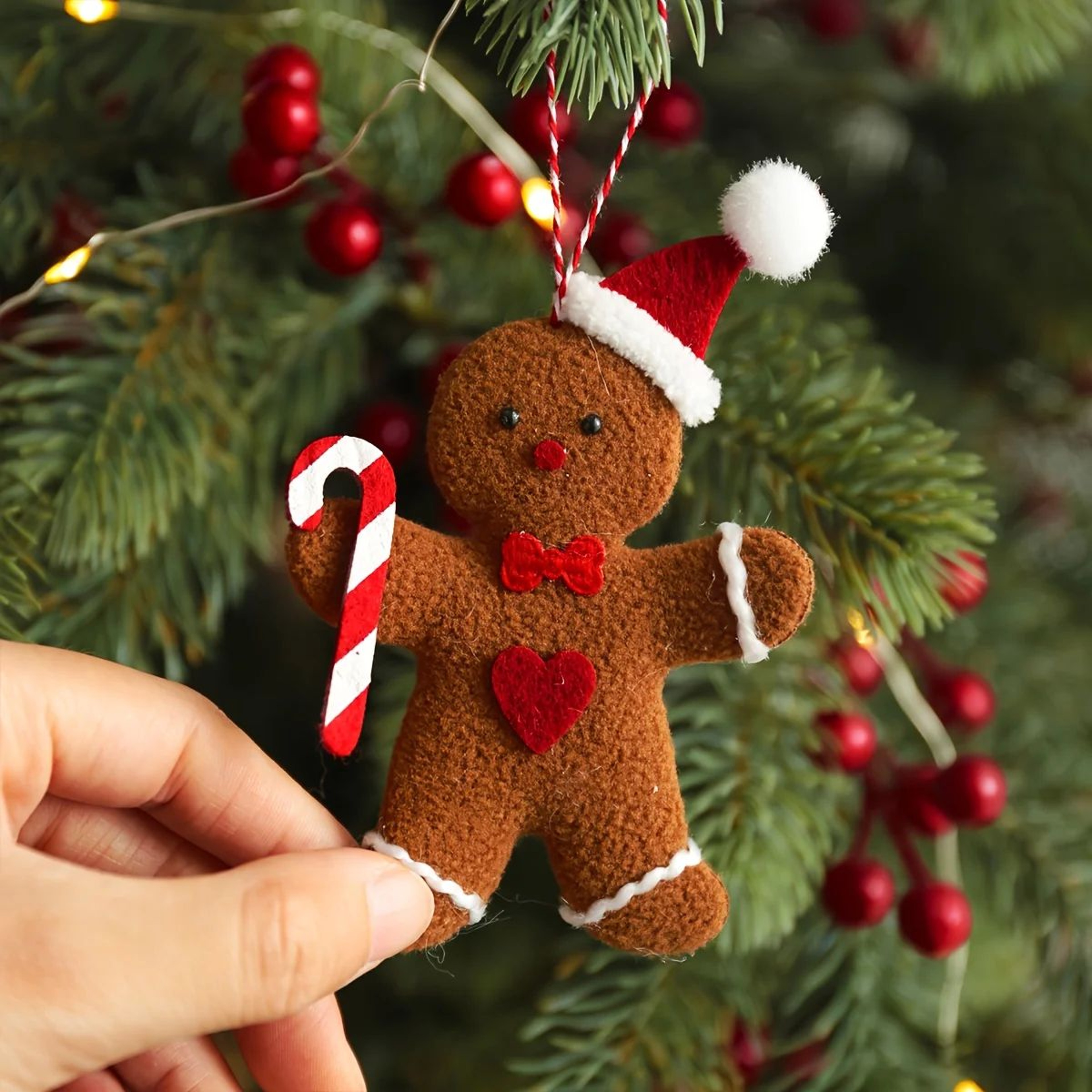 3Piece Christmas Gingerbread Man Hanging Ornaments  Festive Tree Pendants For Holiday Decor  New Ye 0