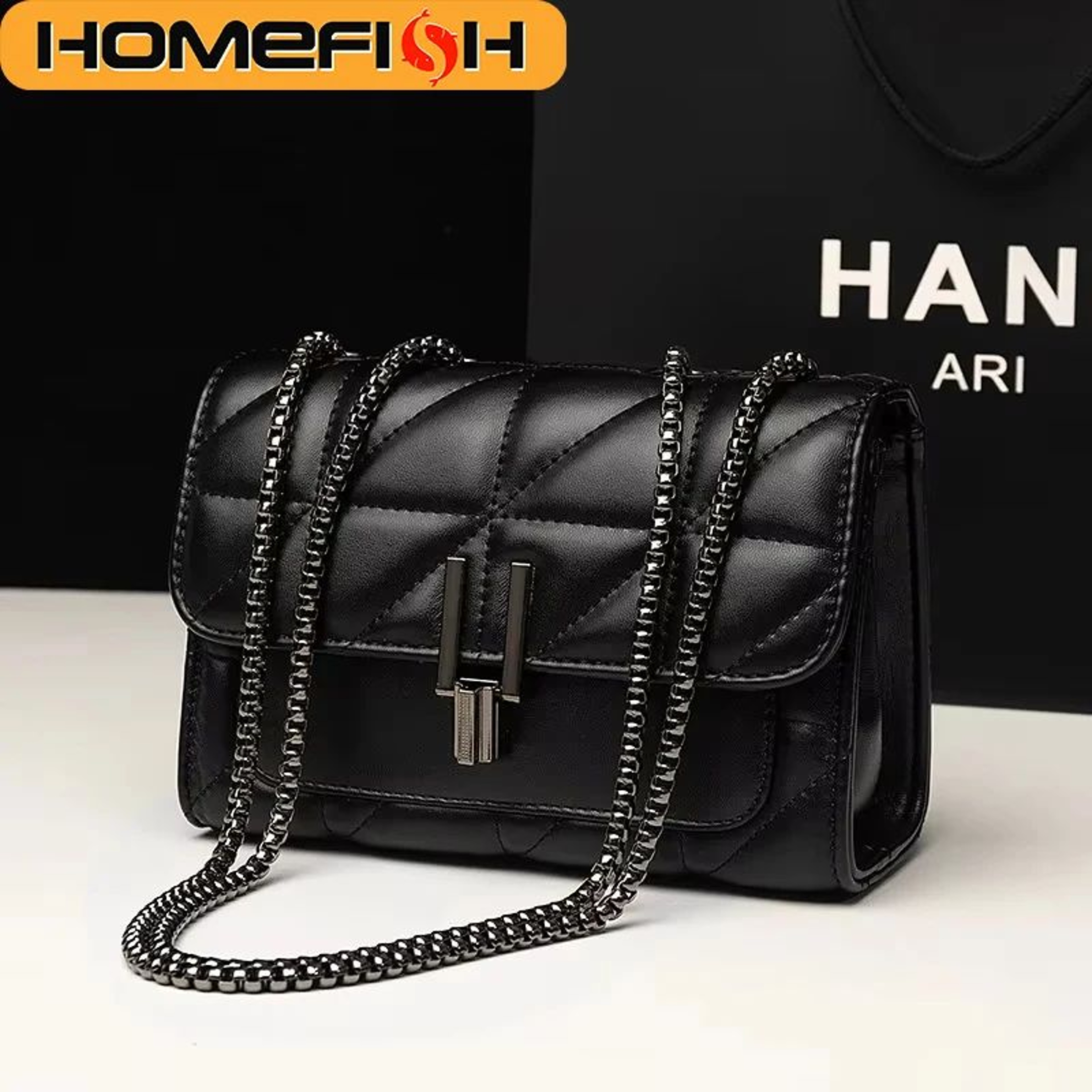 Women Quilted Chain Crossbody Bag 0