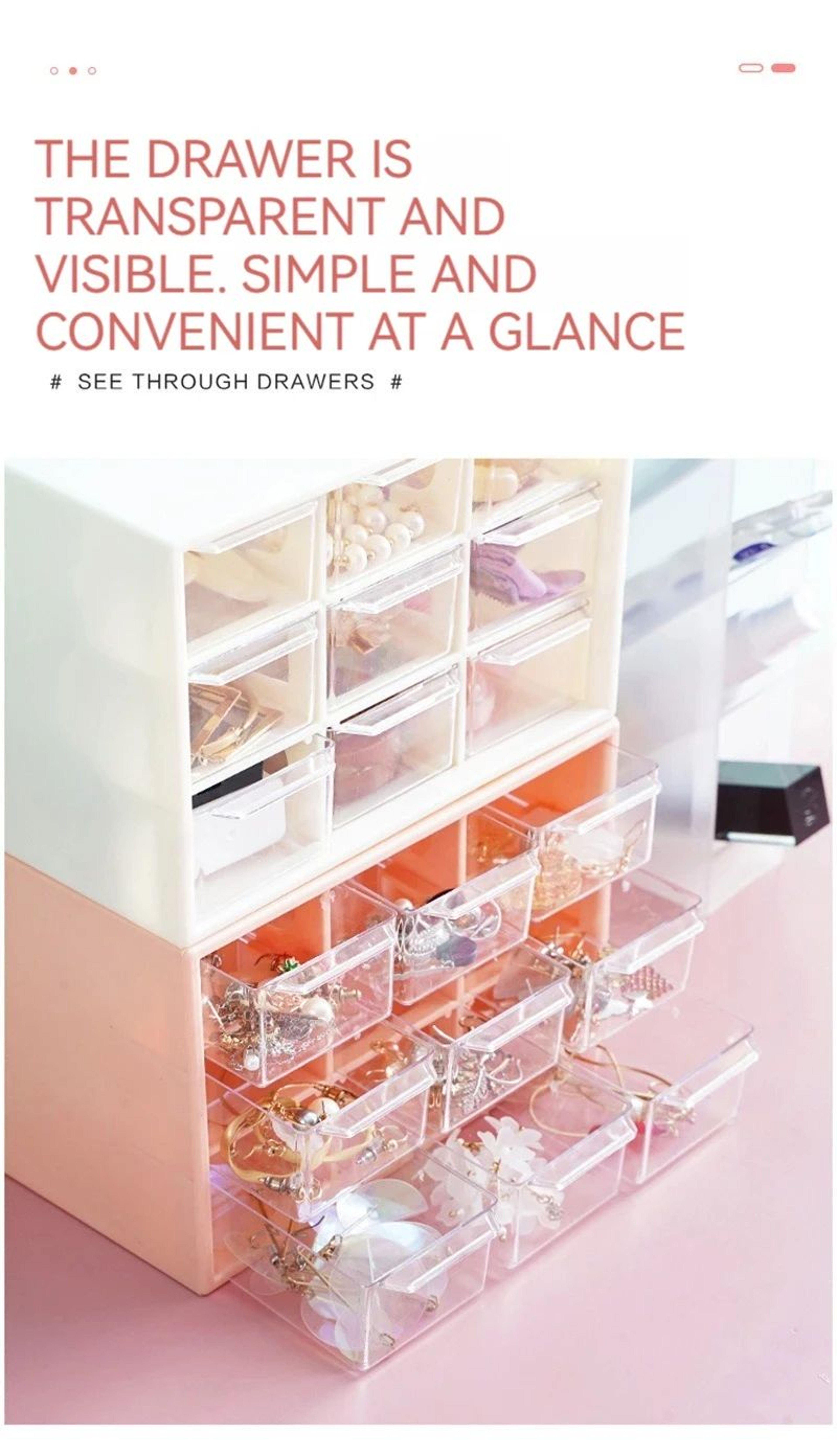 White Desktop Organizer With Drawer Storage 5