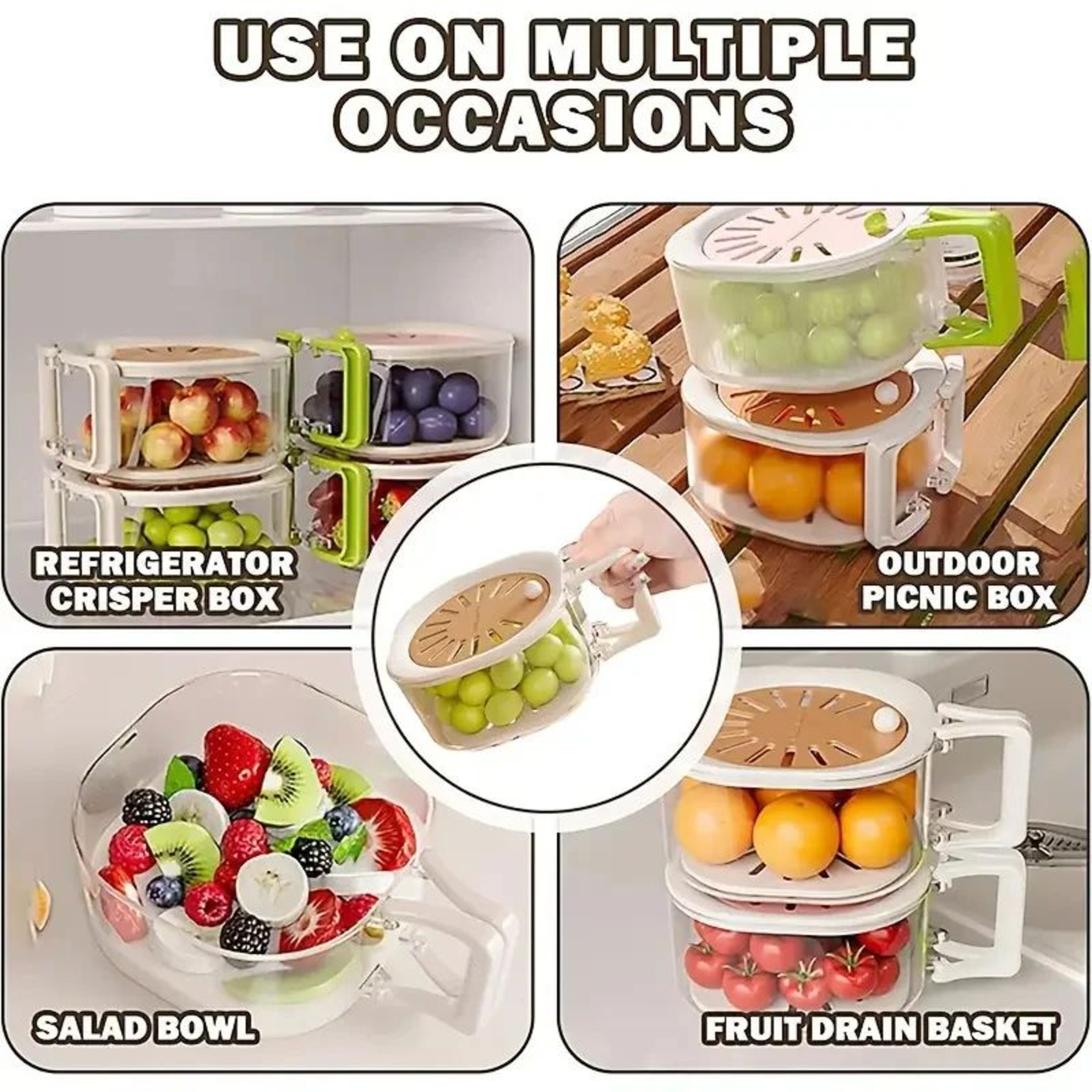 2 In 1 Double Layer Fruit Drainer Basket 5