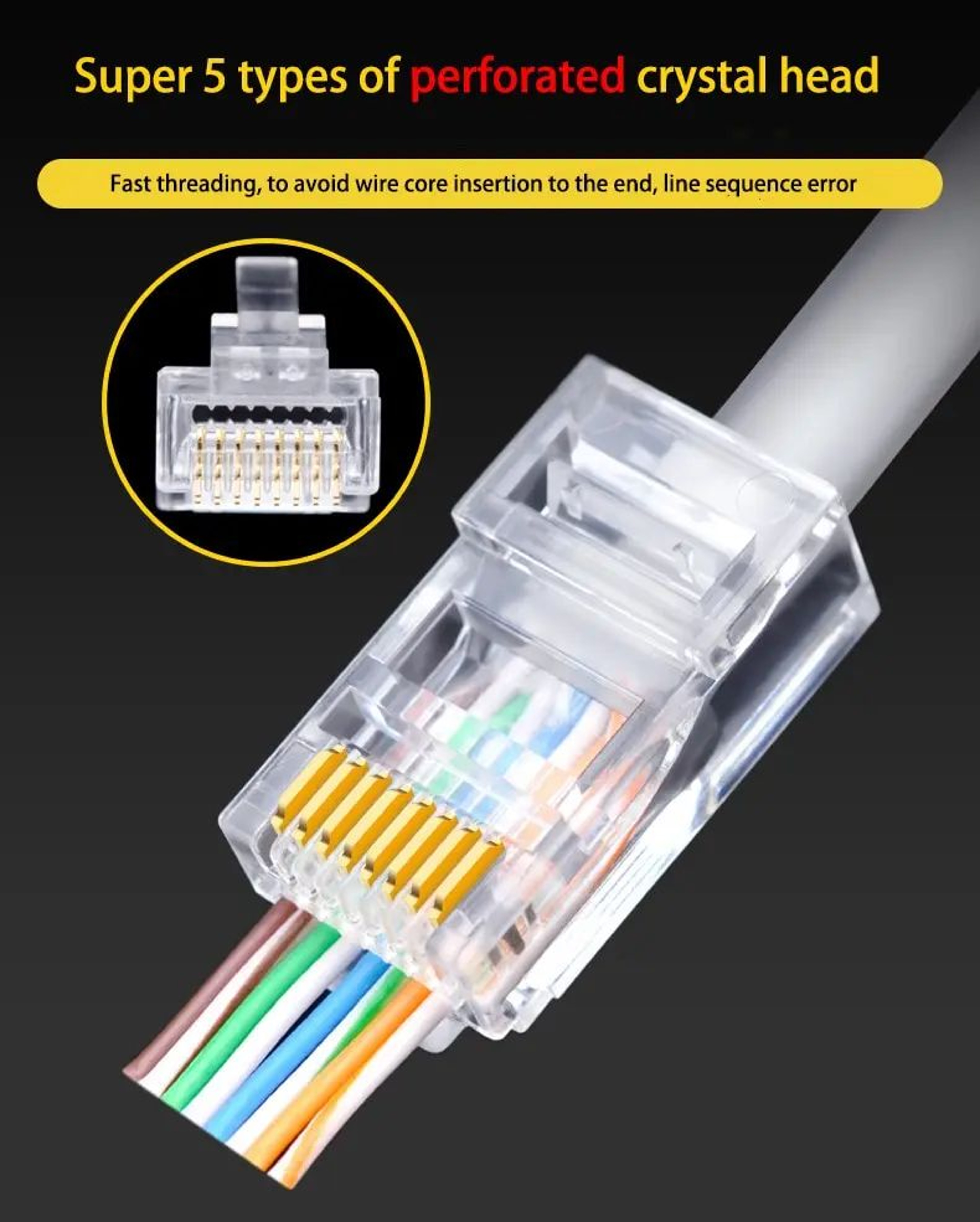 RJ45 Cat6 Network Connector 50 Piece Set 3
