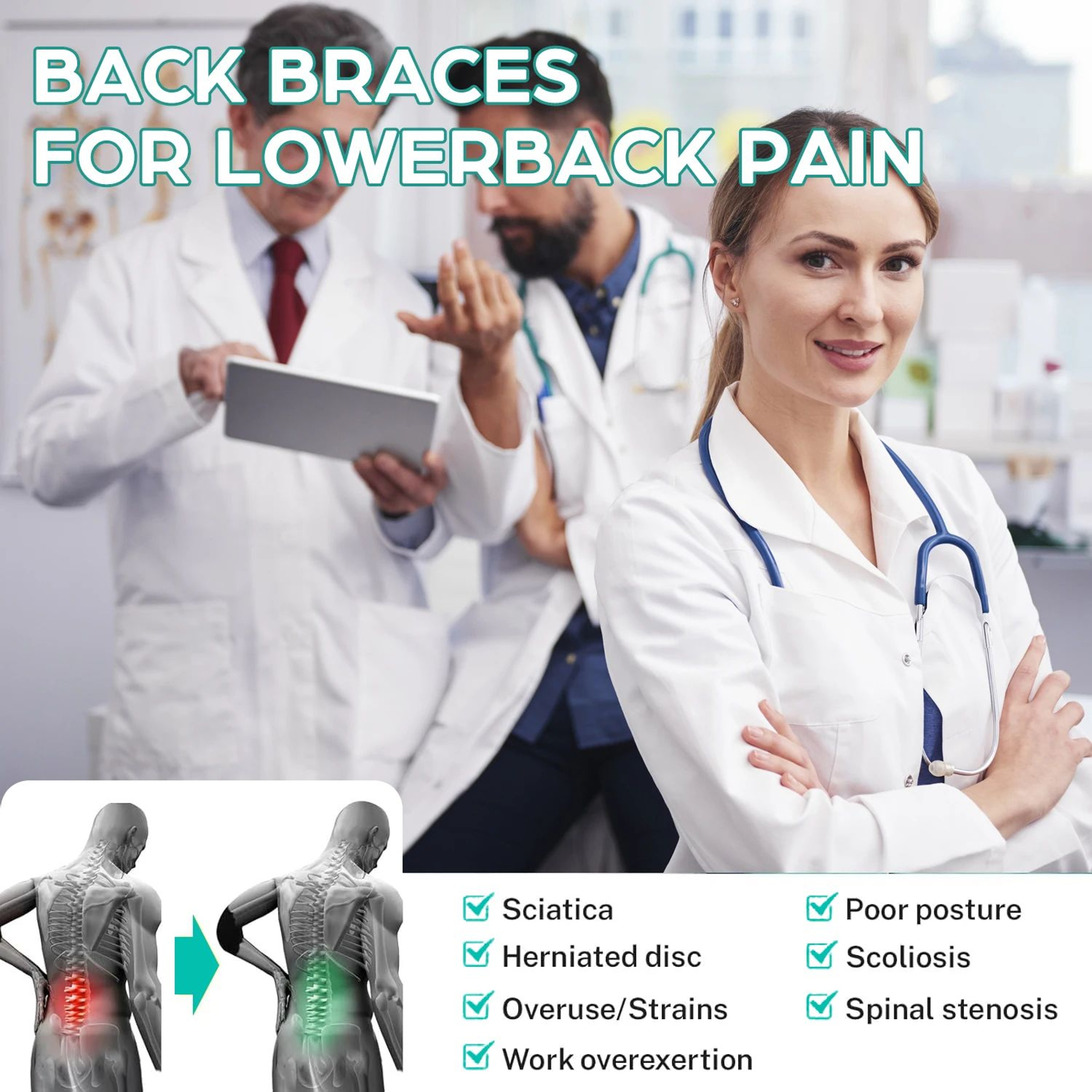 Lower Back Support Brace With Reinforced System 2