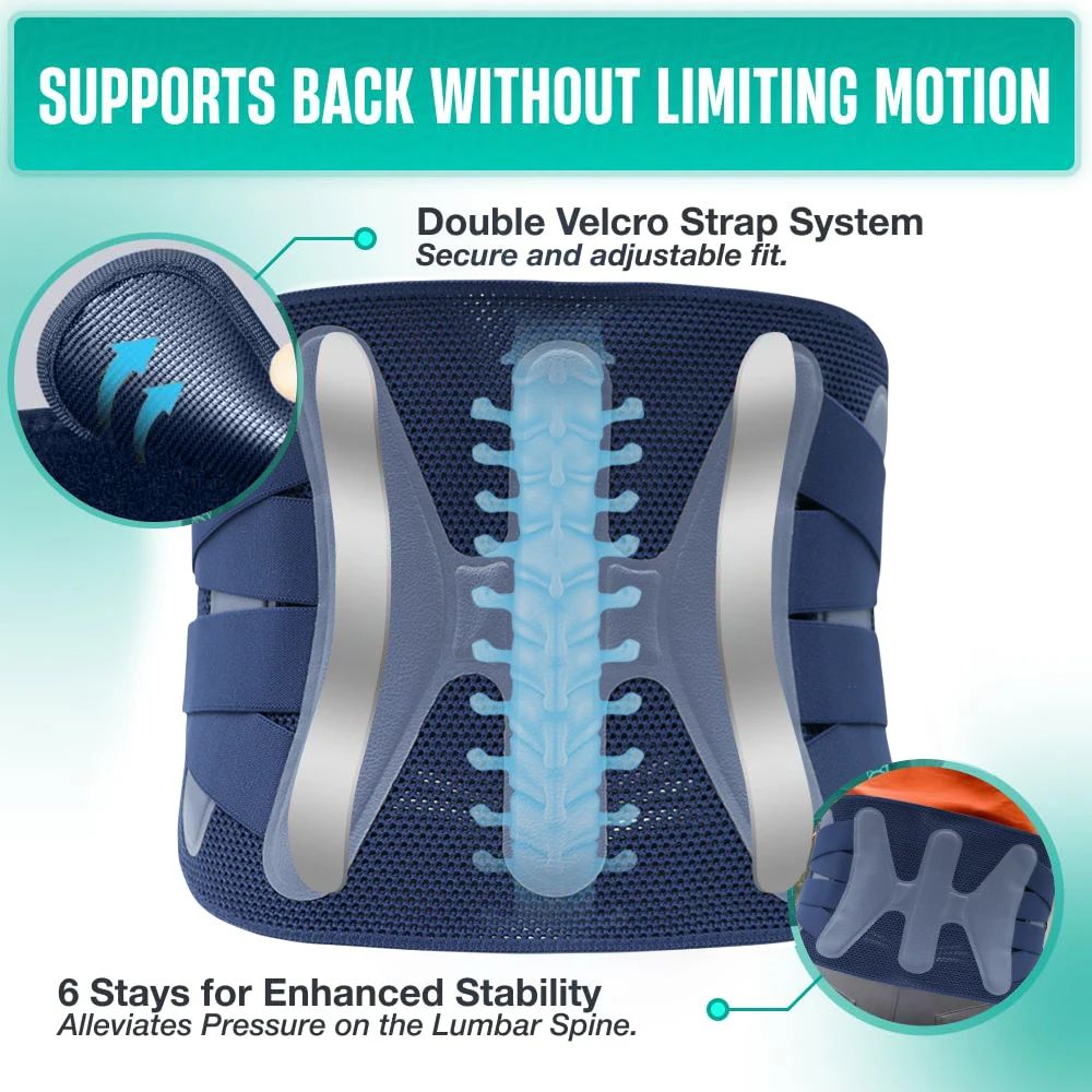 Lower Back Support Brace With Reinforced System 3
