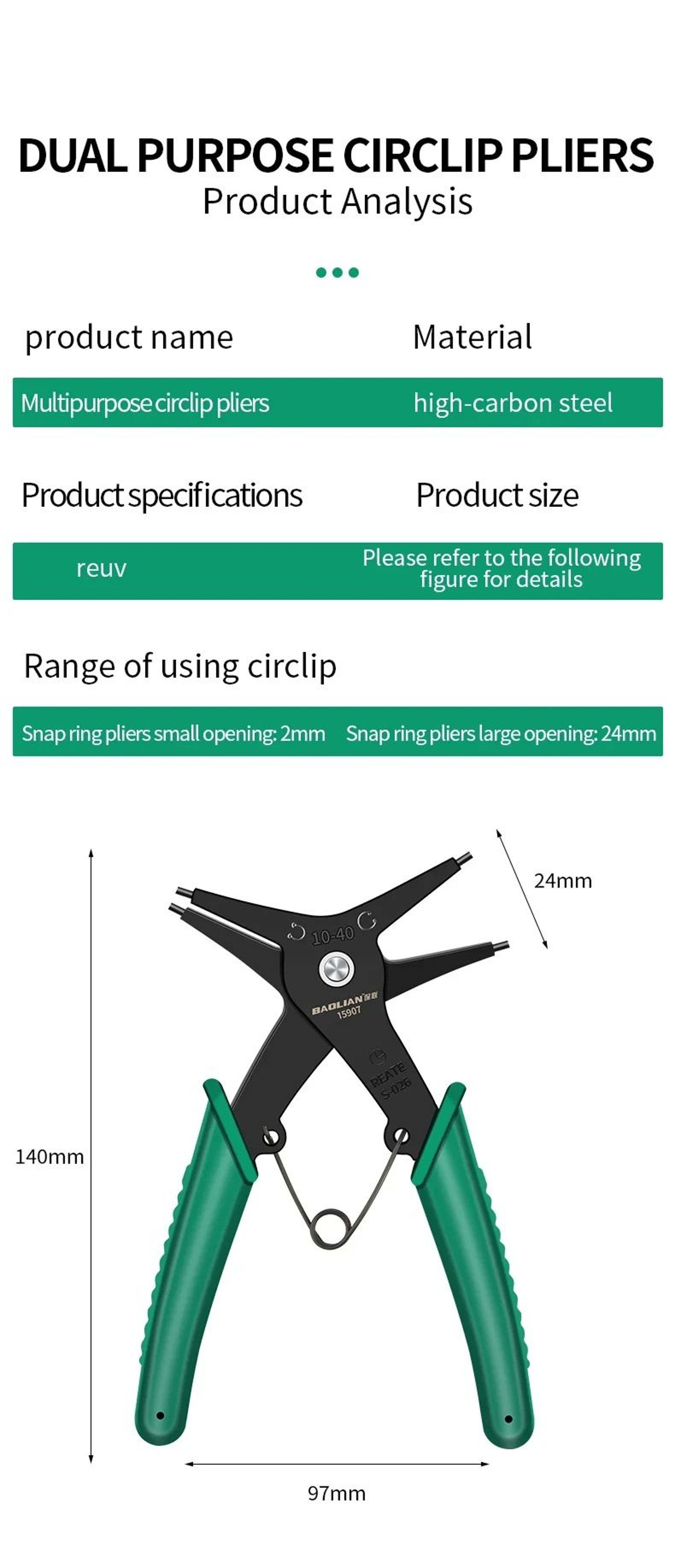 Multifunction Snap Ring Circlip Pliers 10