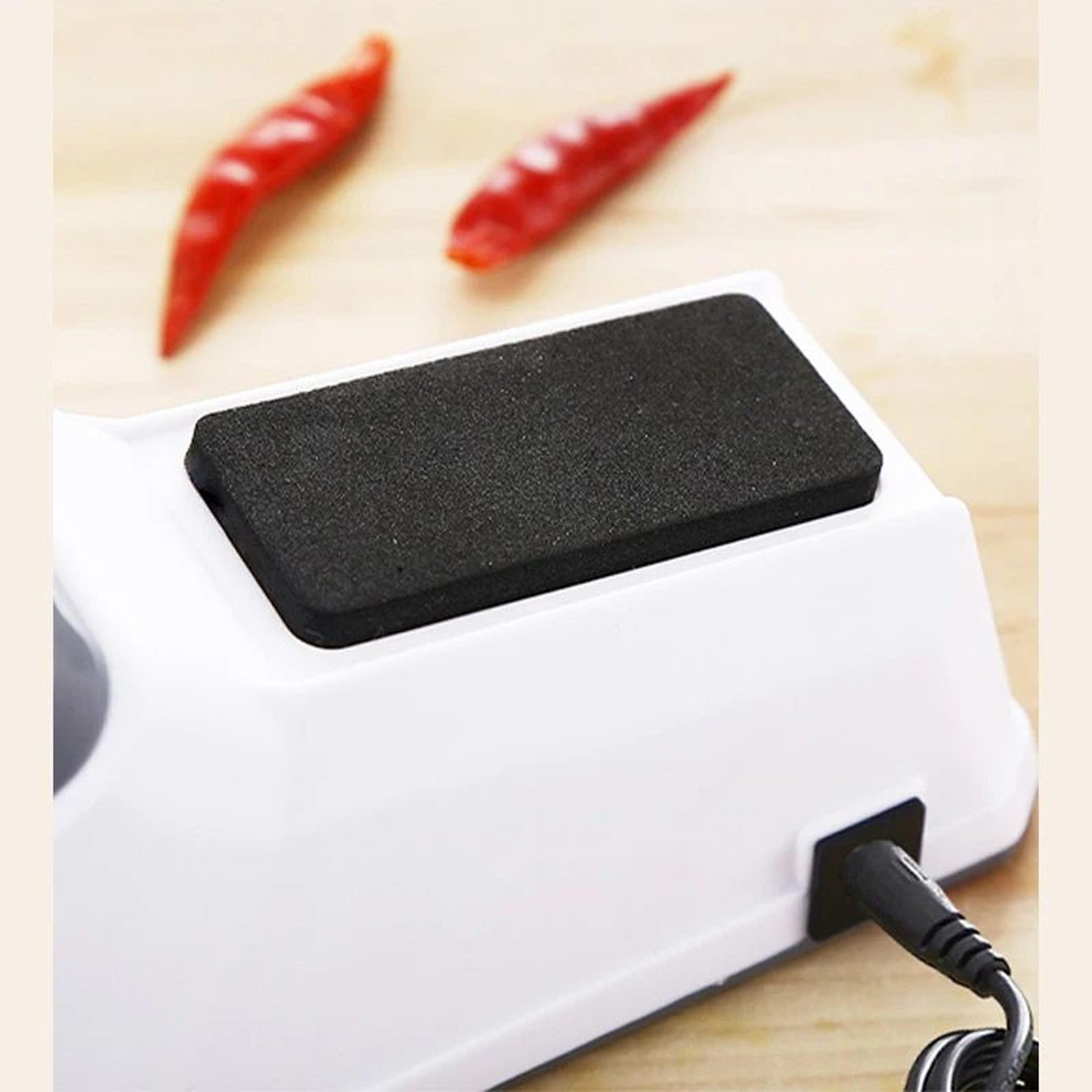 EdgeMaster Knife Sharpener with rechargeable design for cordless use