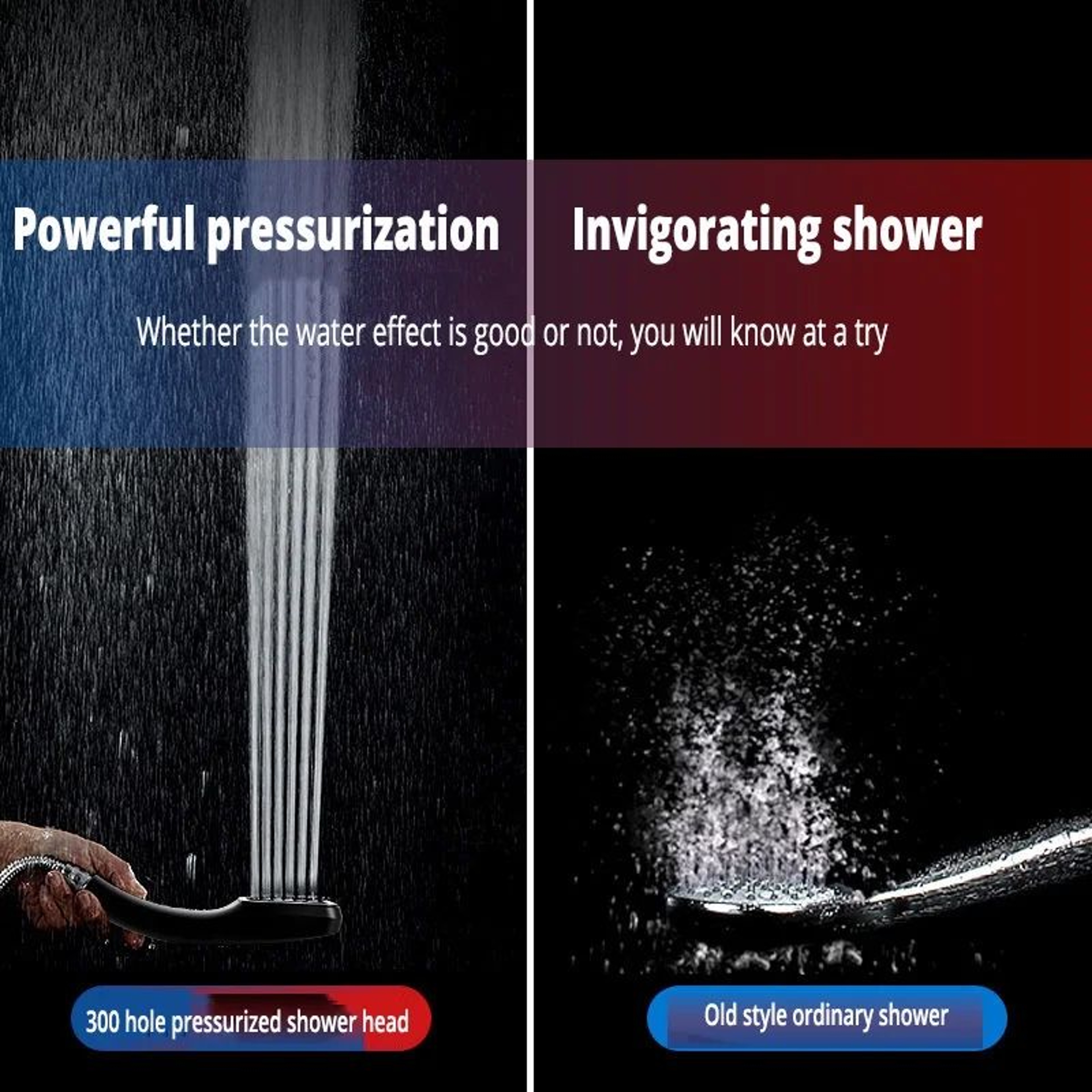 300Hole High Pressure Handheld Shower Head With Hose 3