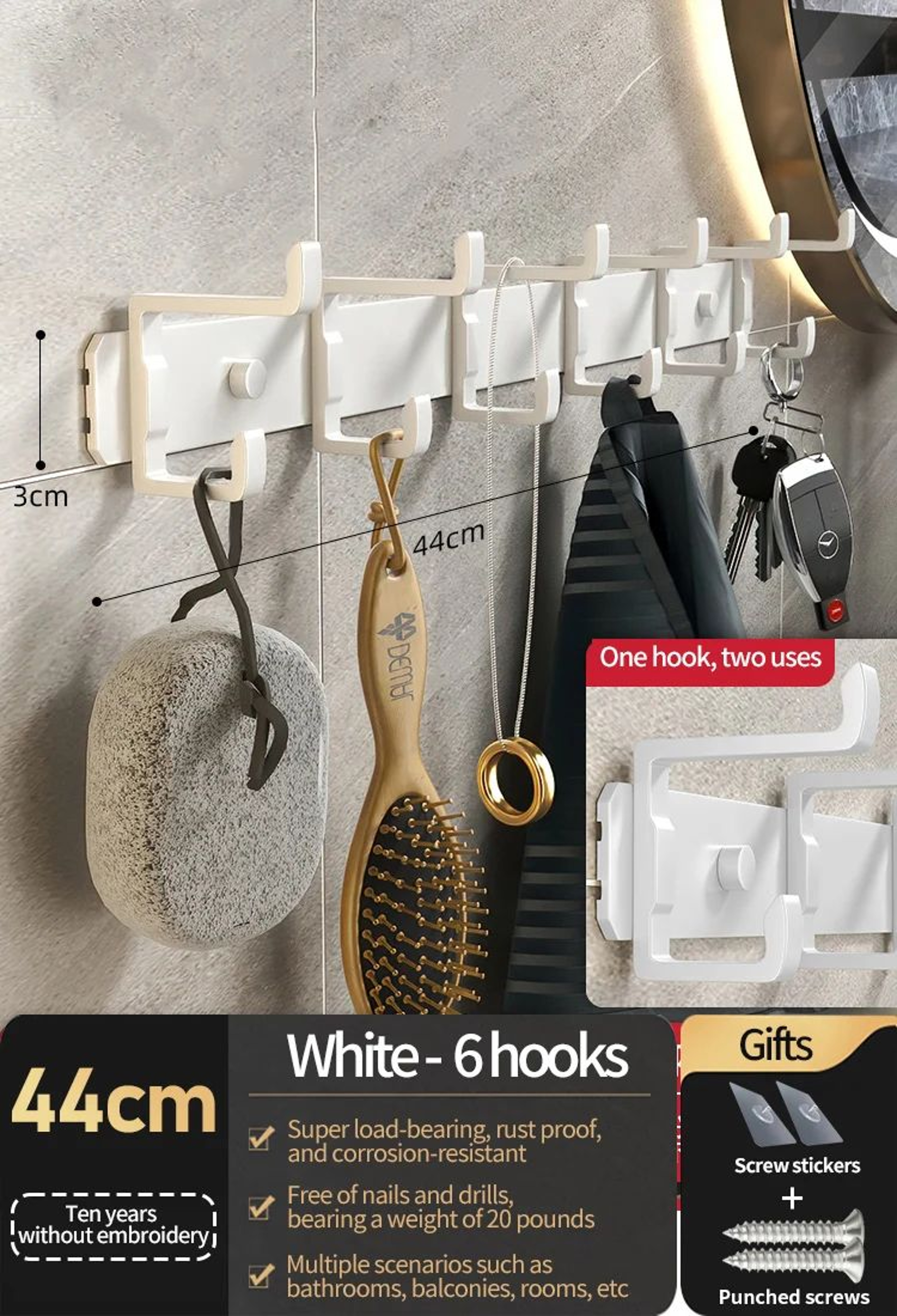 No Drill Folding Door Robe Hooks 11