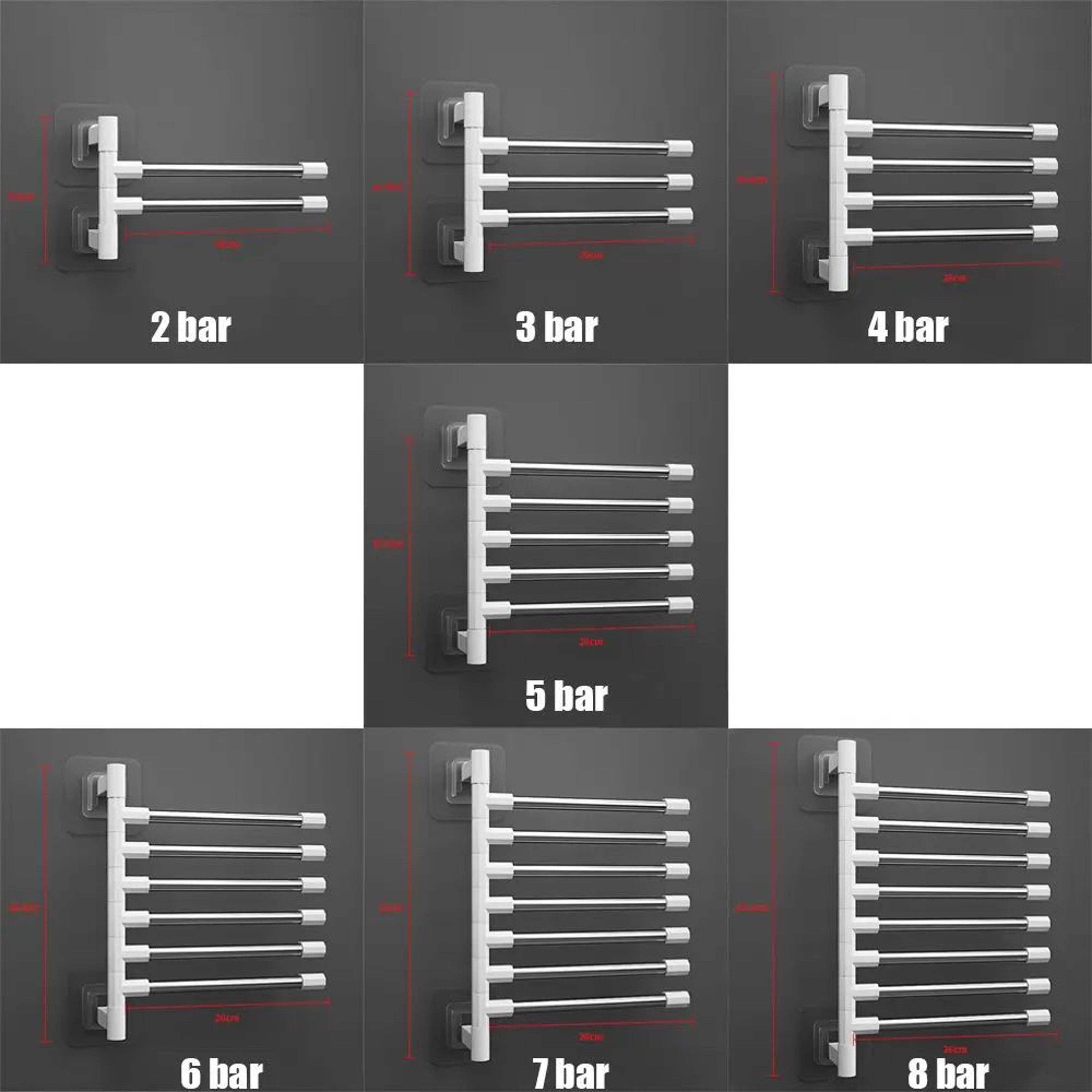 Aluminum Swing Arm Wall Mounted Towel Rack 4
