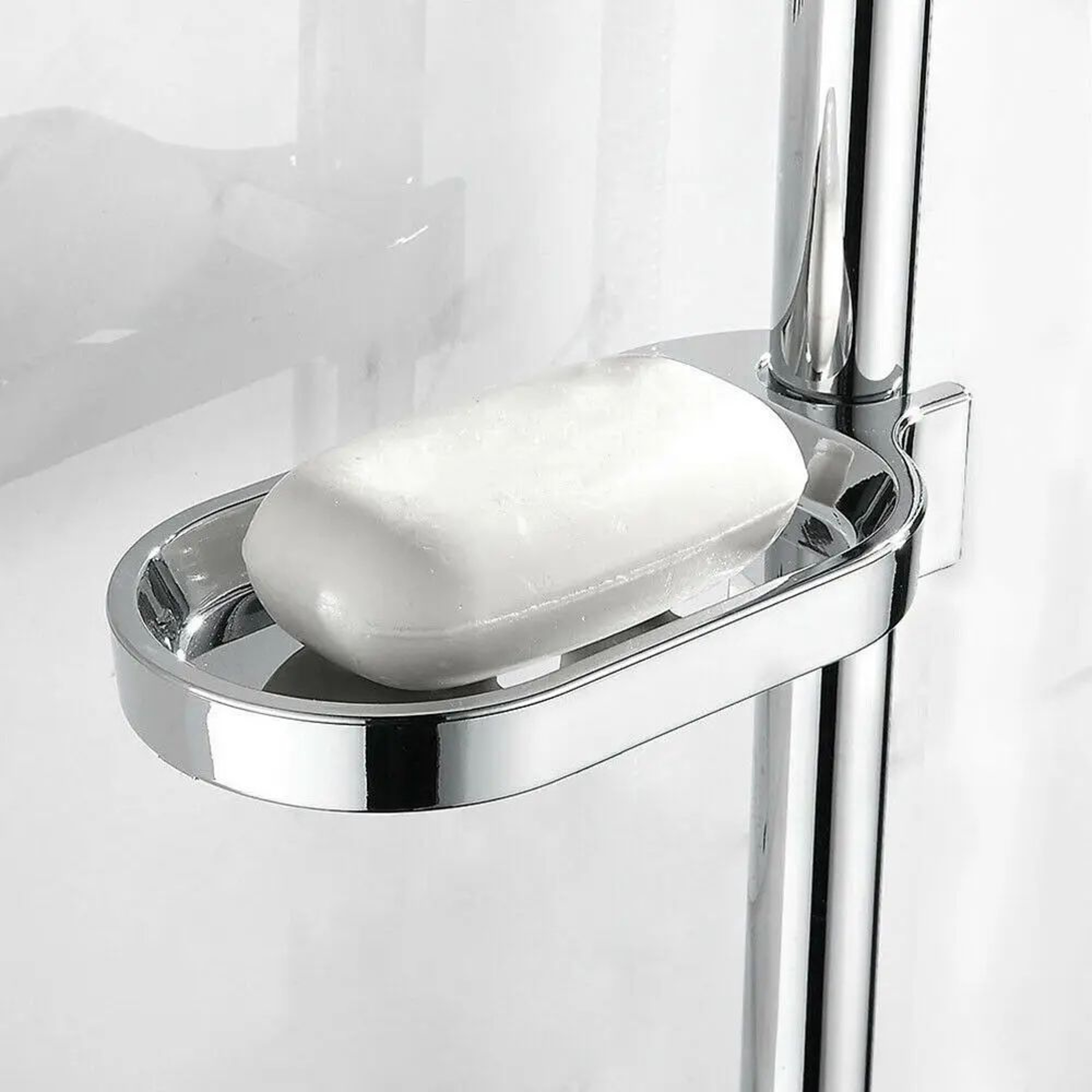 Adjustable Shower Rail Soap Dish Holder 6