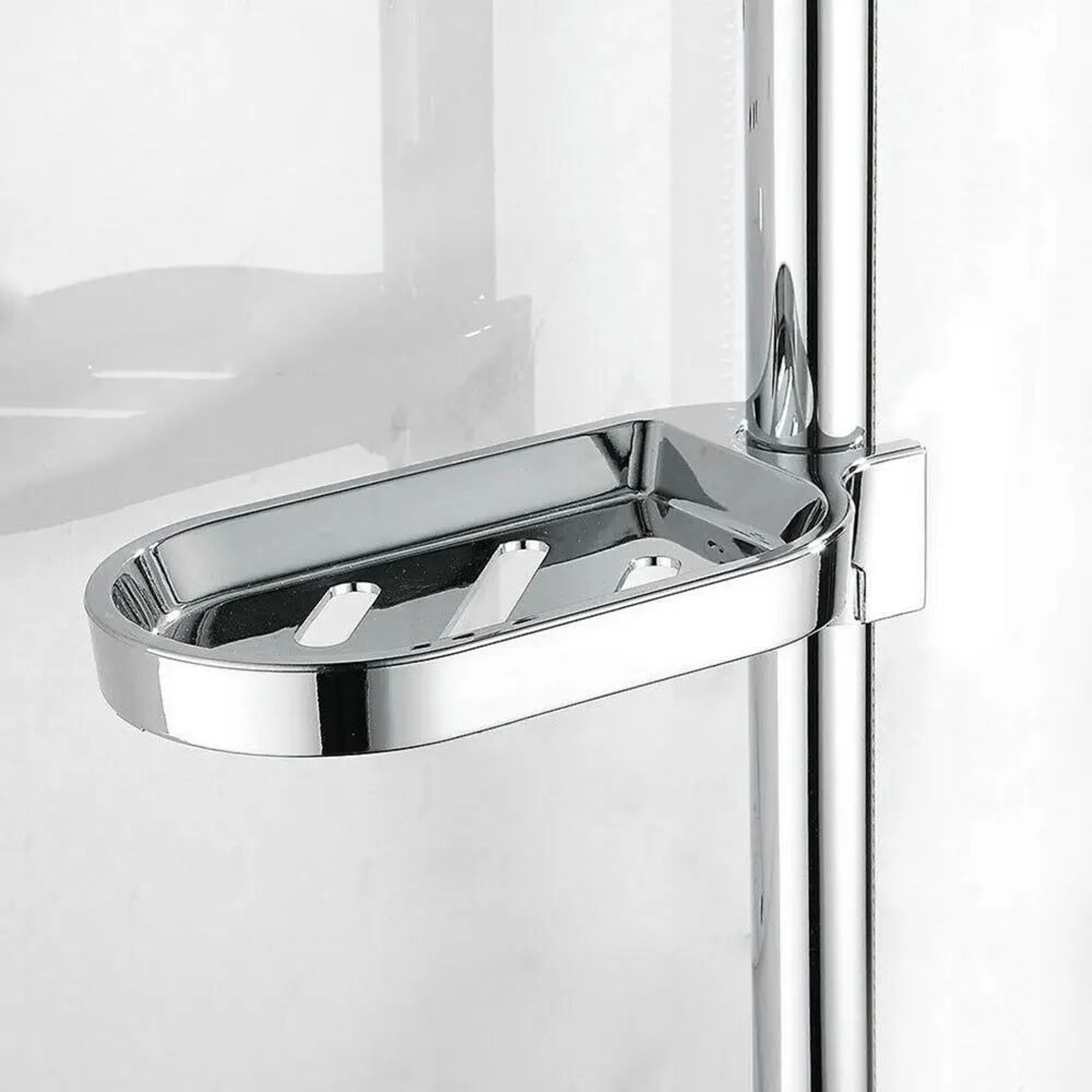 Adjustable Shower Rail Soap Dish Holder 10