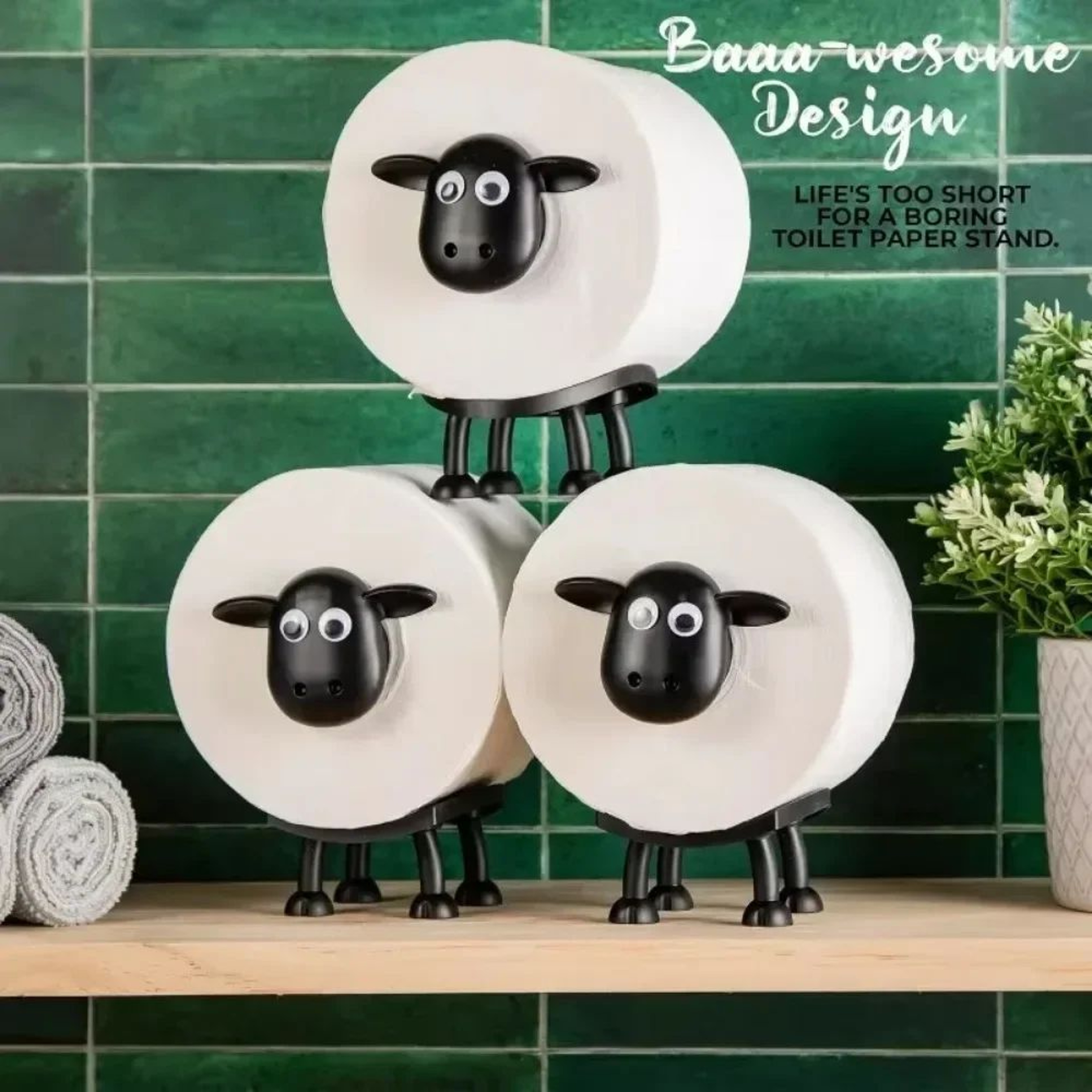 Resin Sheep Toilet Paper Holder Bathroom Decor 5