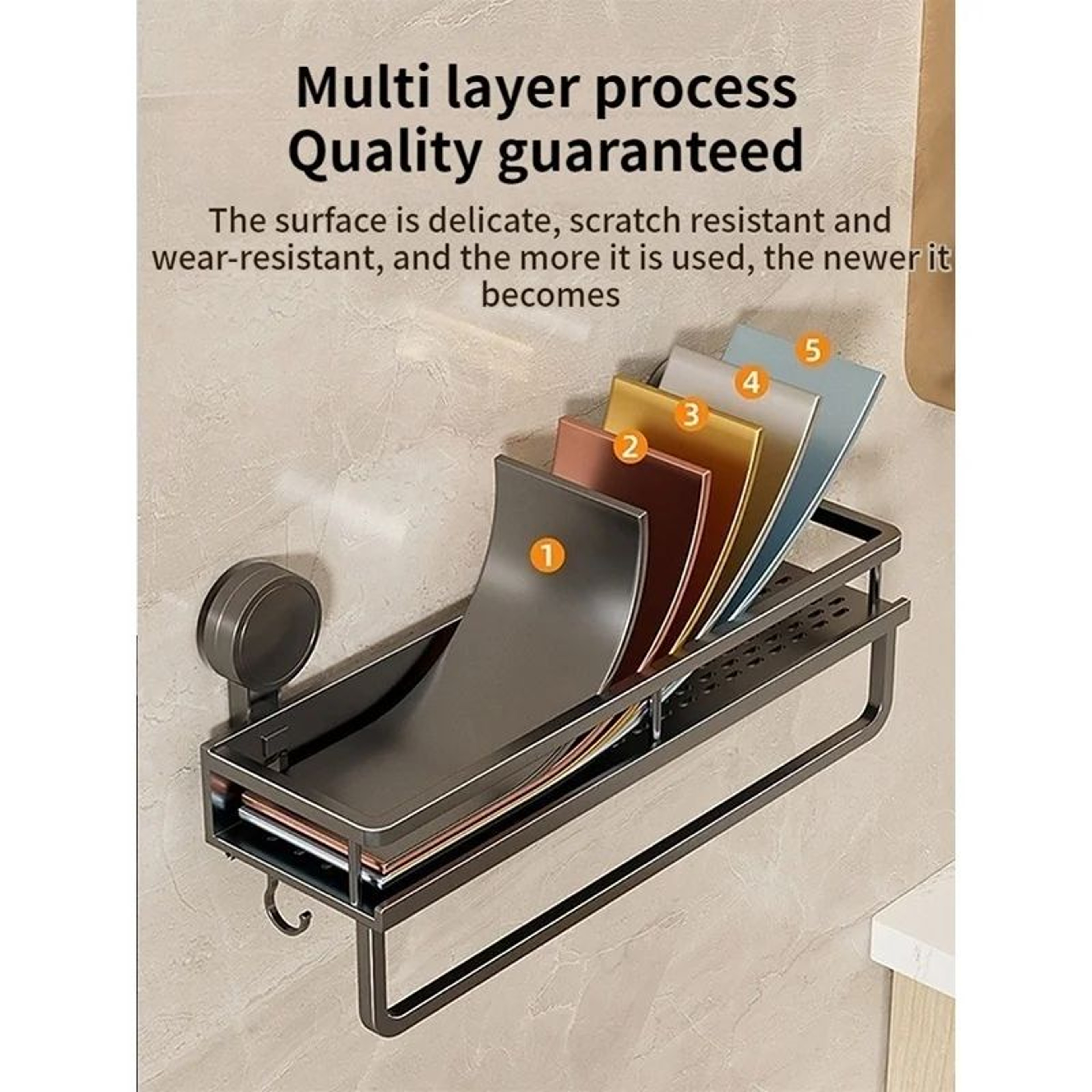 No Drill Suction Bathroom Storage Rack 4