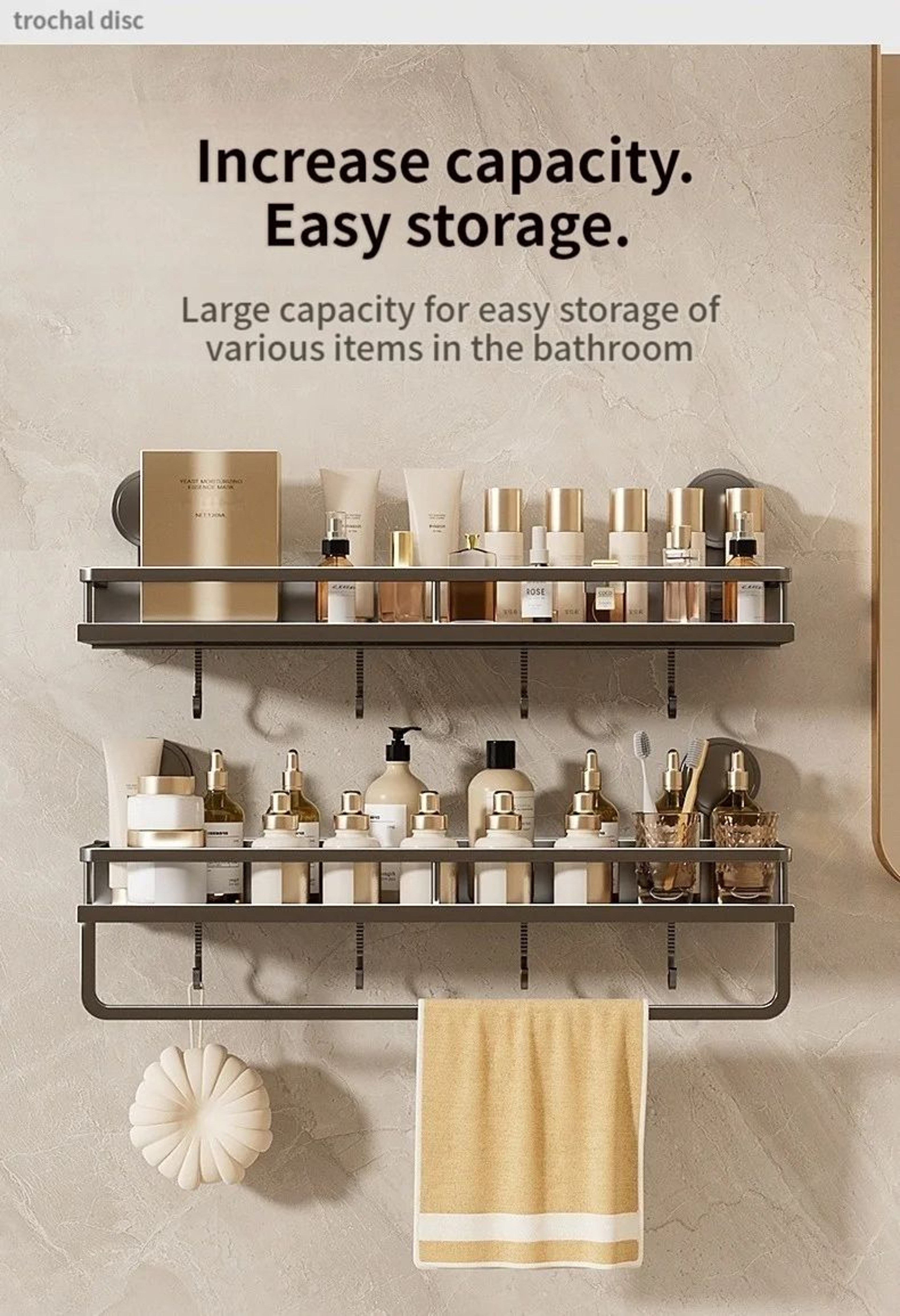 No Drill Suction Bathroom Storage Rack 7