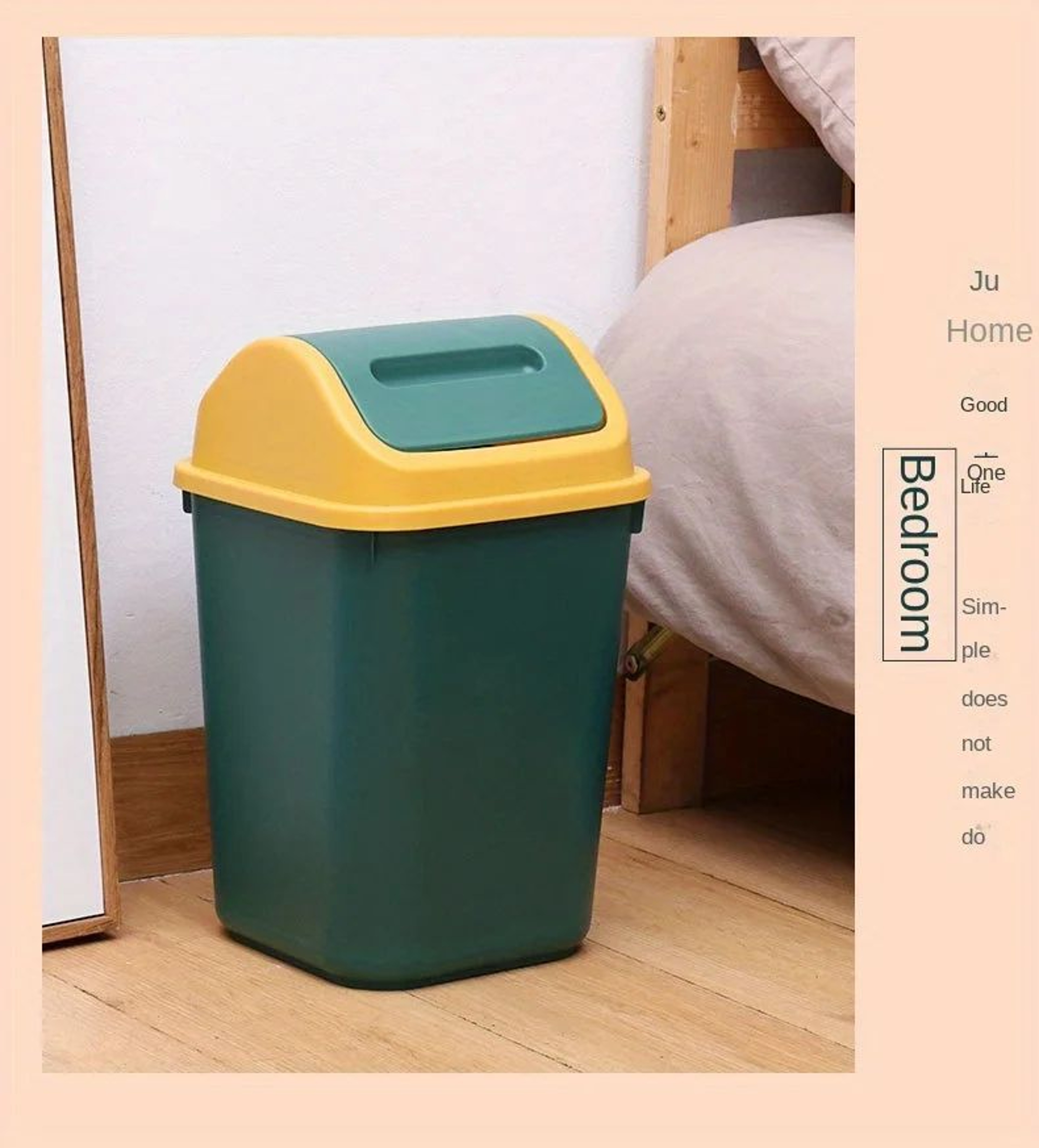 14L Square Plastic Trash Can With Lid 13