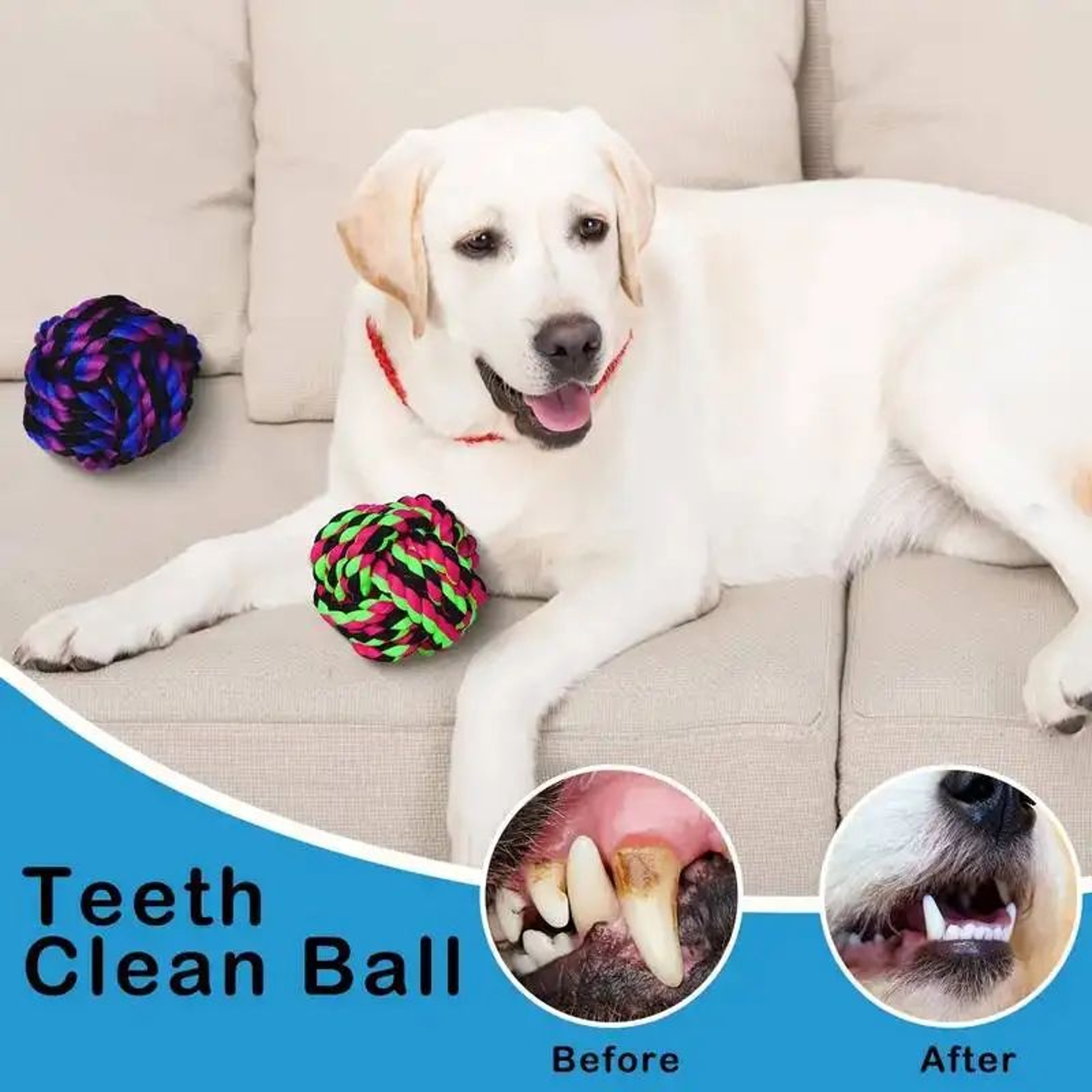 Colorful Rope Ball Chew Dog Toy 4