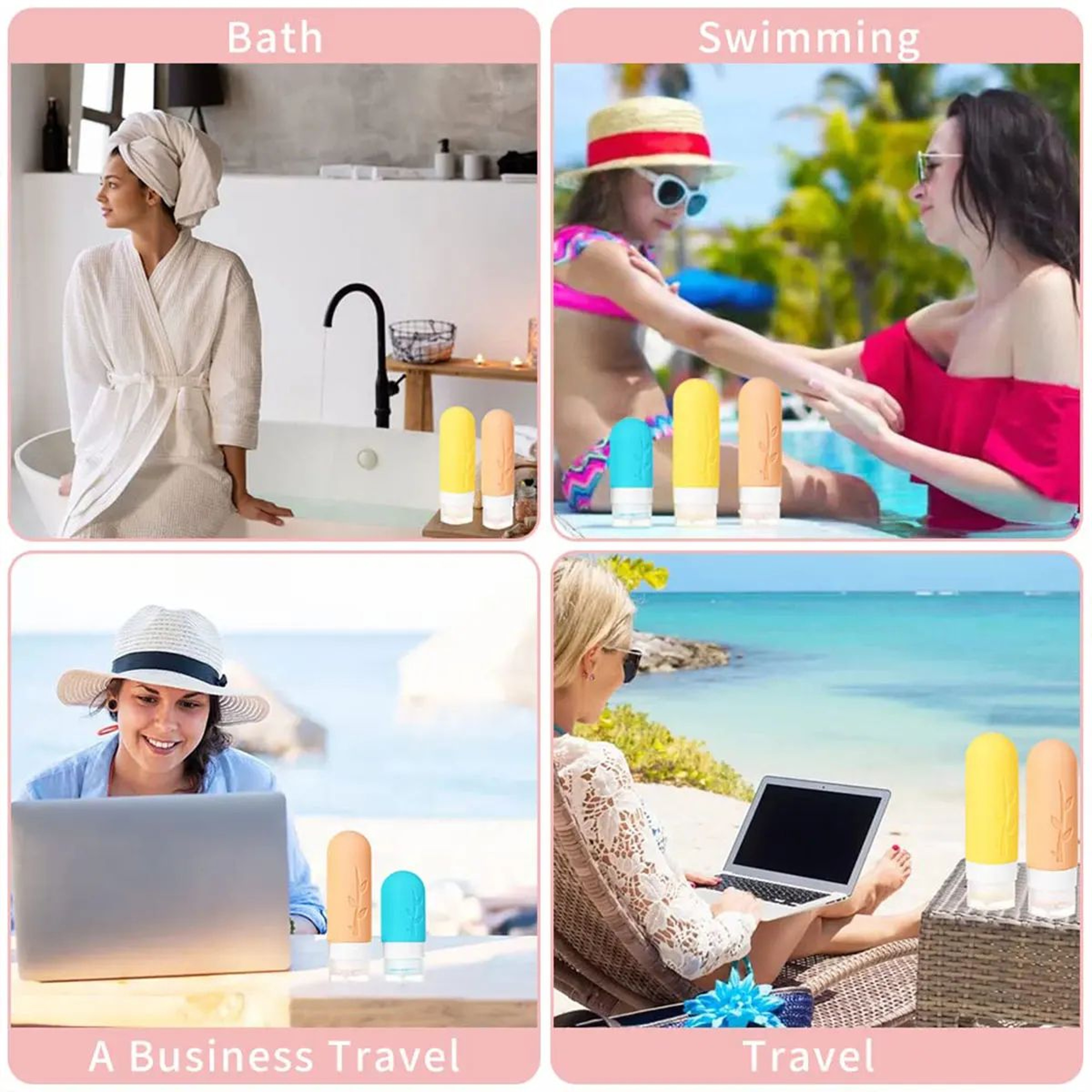 Leakproof Silicone Travel Bottle Set 5