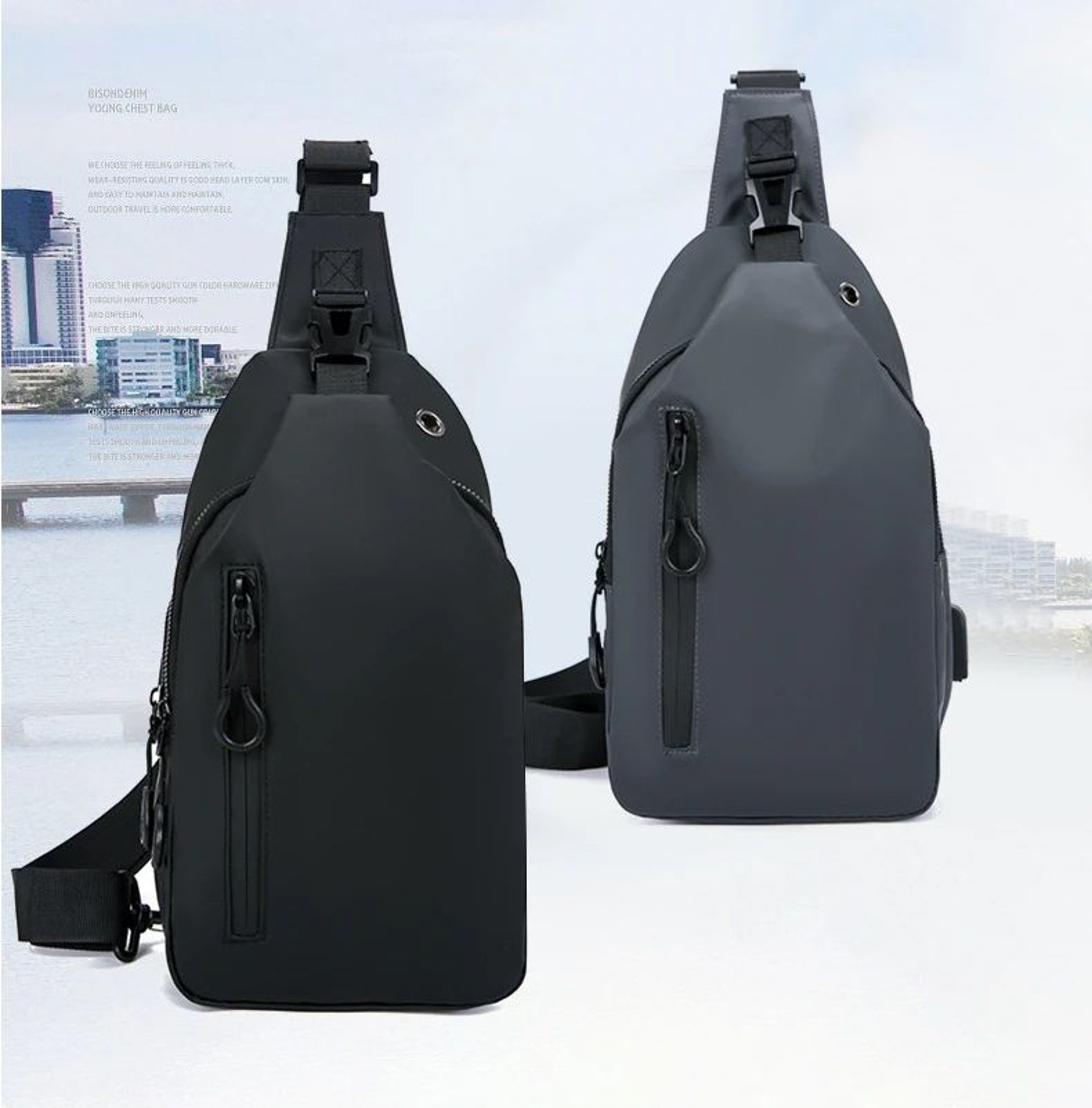 Men Nylon Crossbody Chest Bag 6