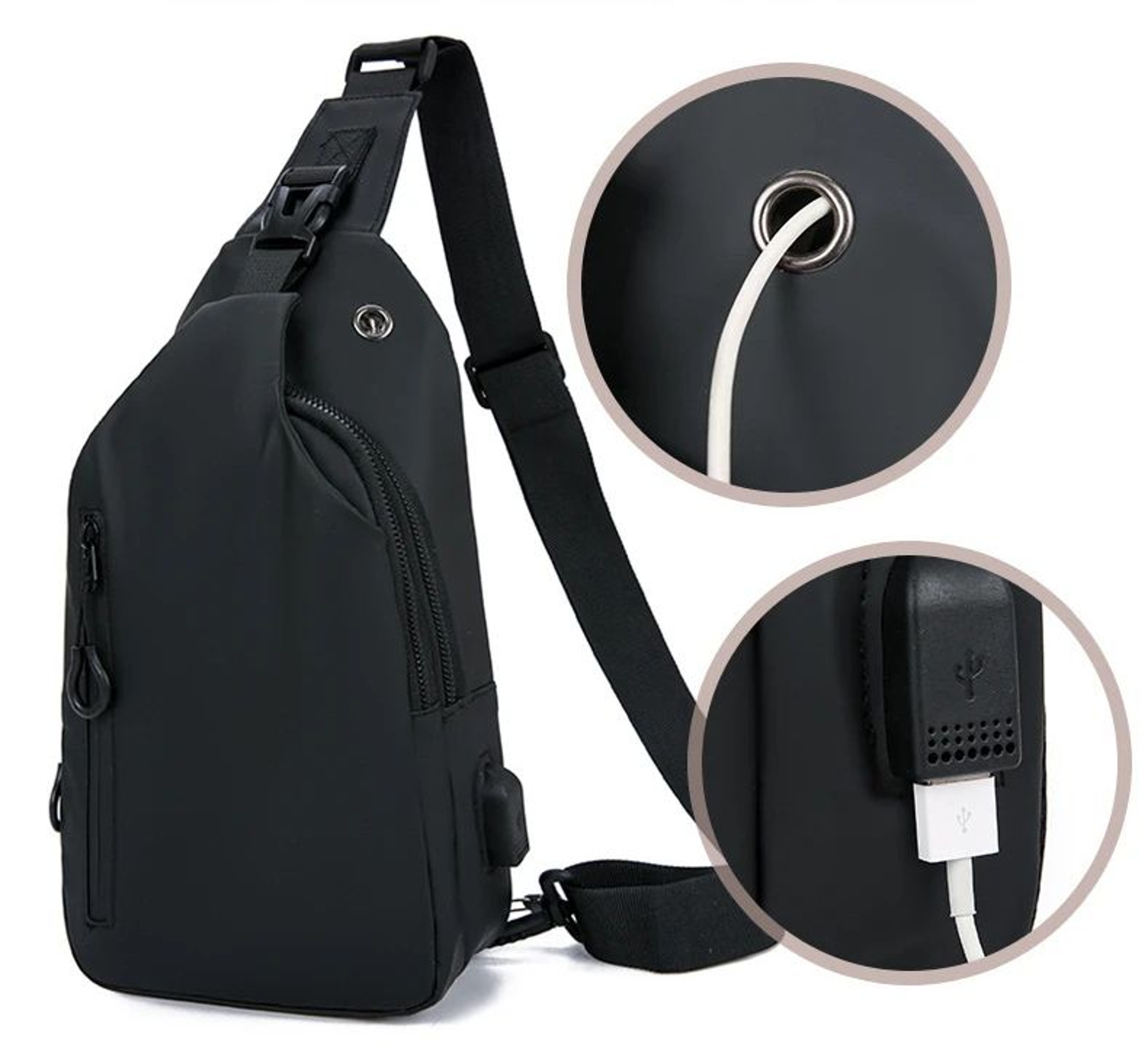Men Nylon Crossbody Chest Bag 9